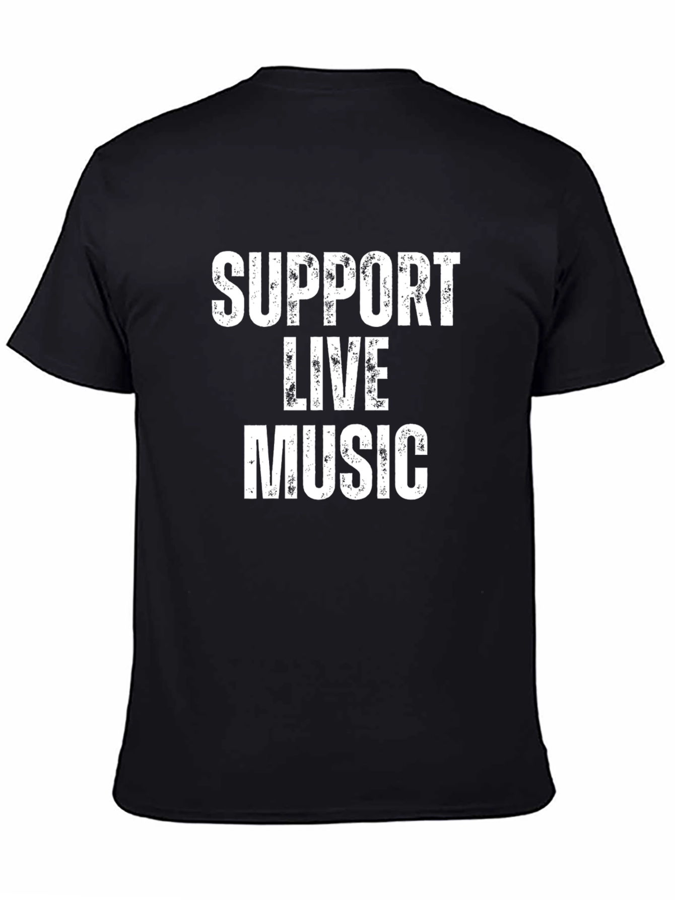 Support Live Music T-Shirt - Black Cotton Tee
