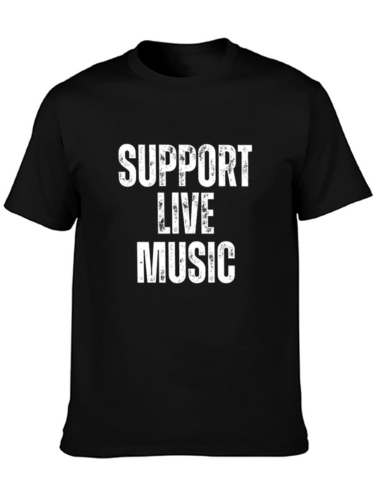 Support Live Music T-Shirt - Black Cotton Tee