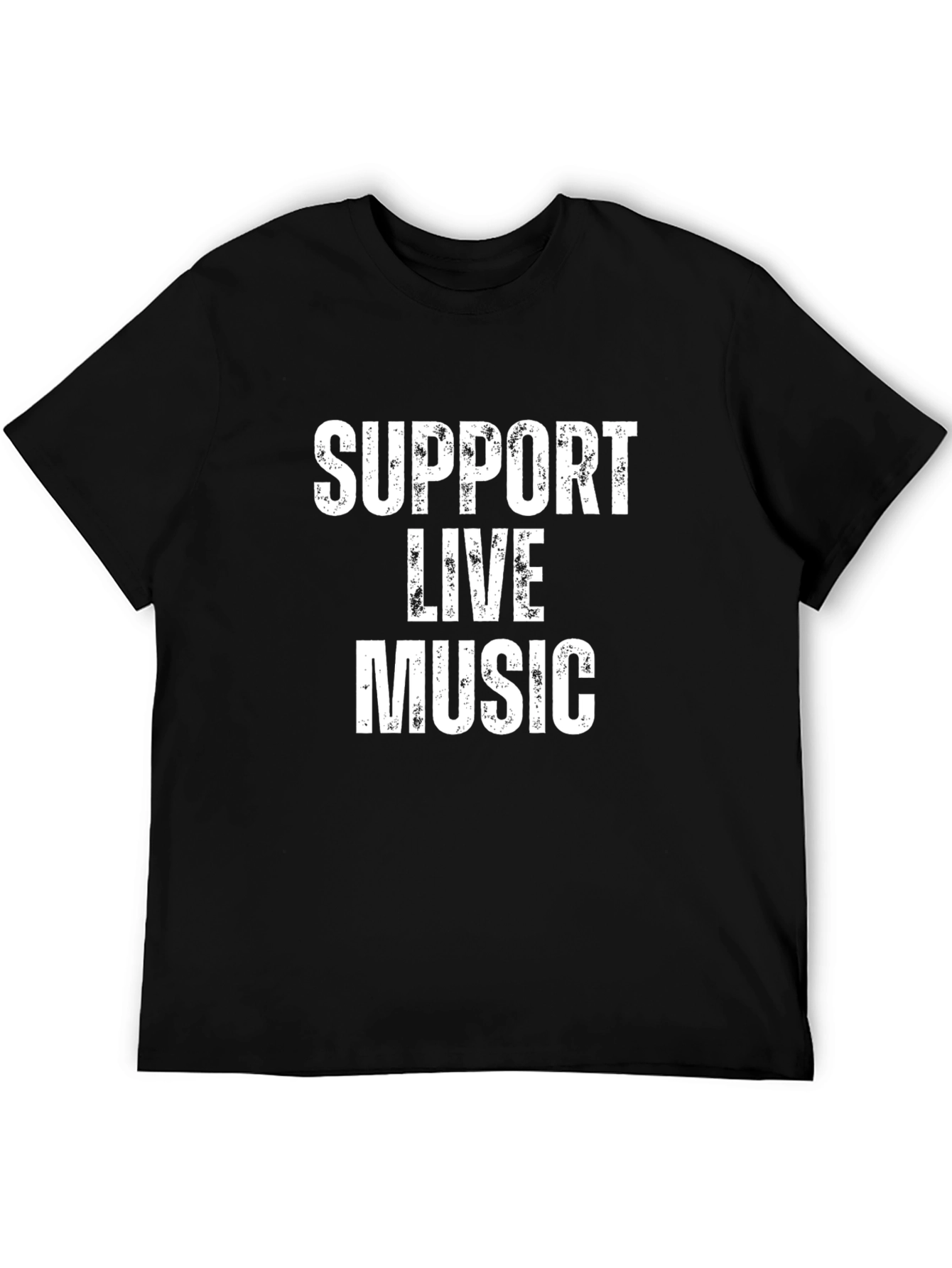 Support Live Music T-Shirt - Black Cotton Tee