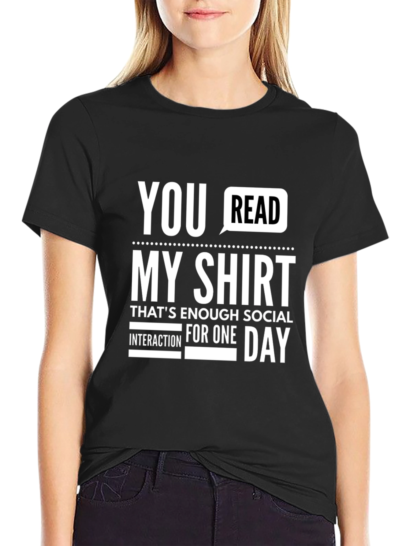 Funny Social Interaction Graphic Novelty T-Shirt