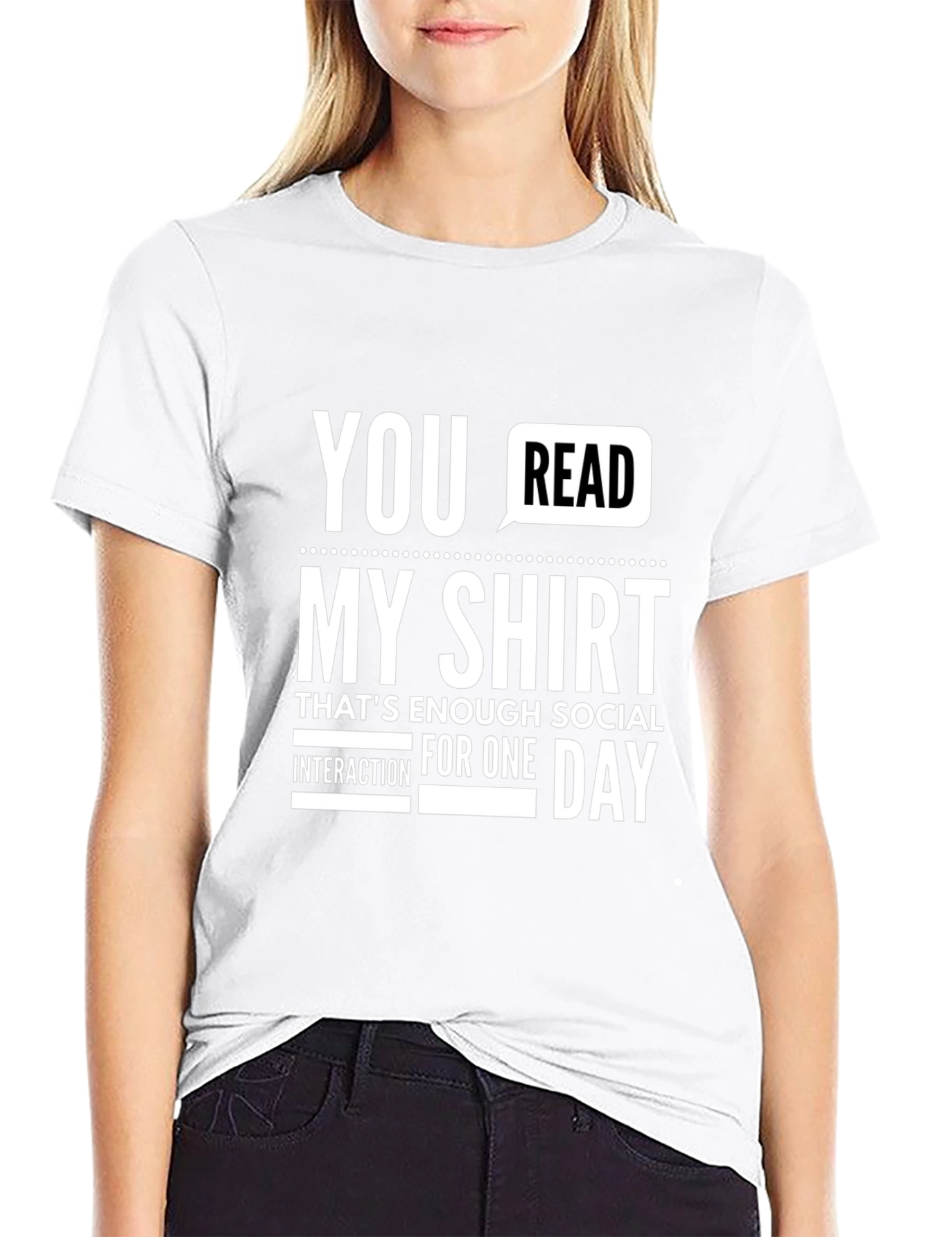 Funny Social Interaction Graphic Novelty T-Shirt
