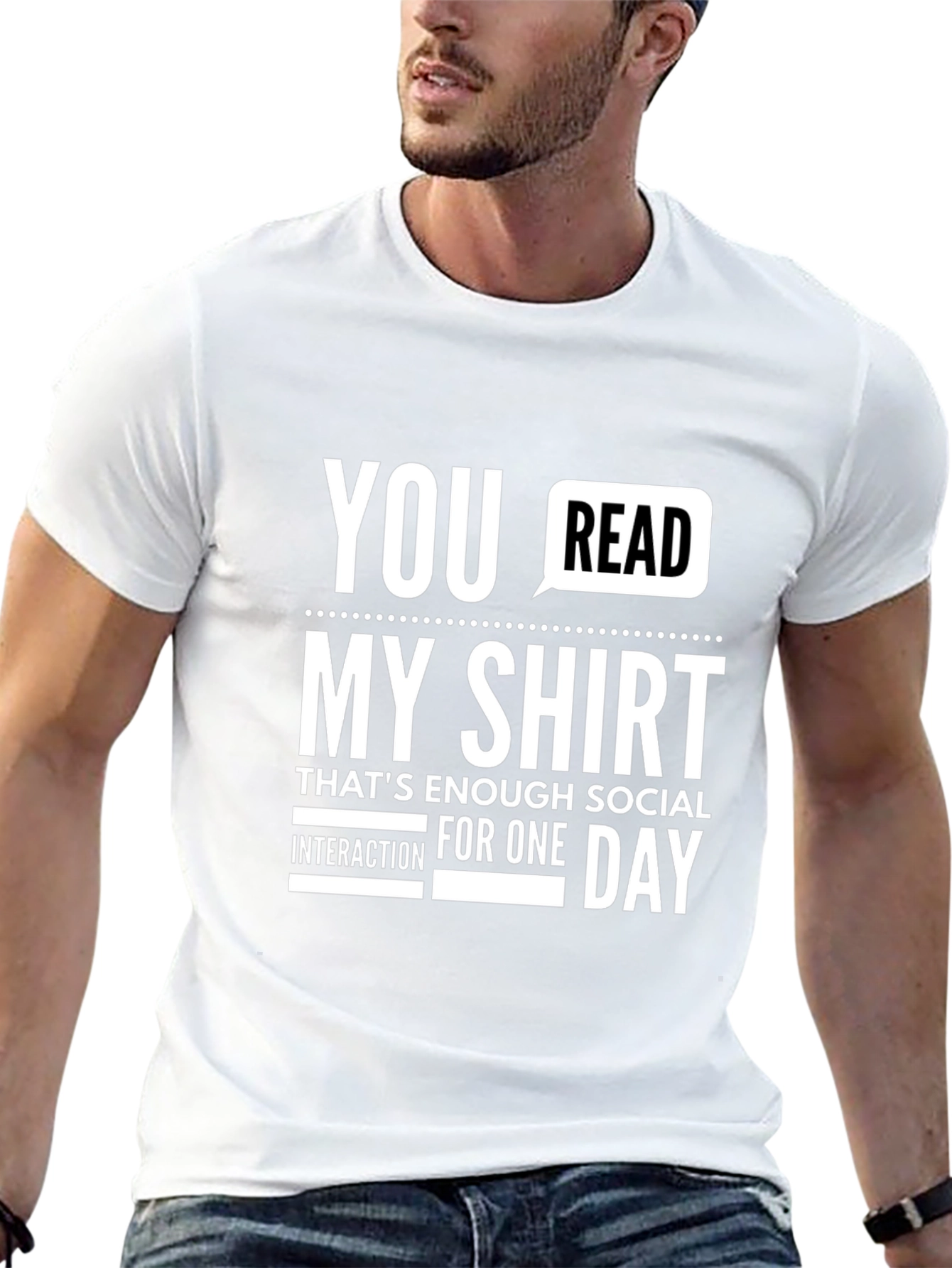 Funny Social Interaction Graphic Novelty T-Shirt