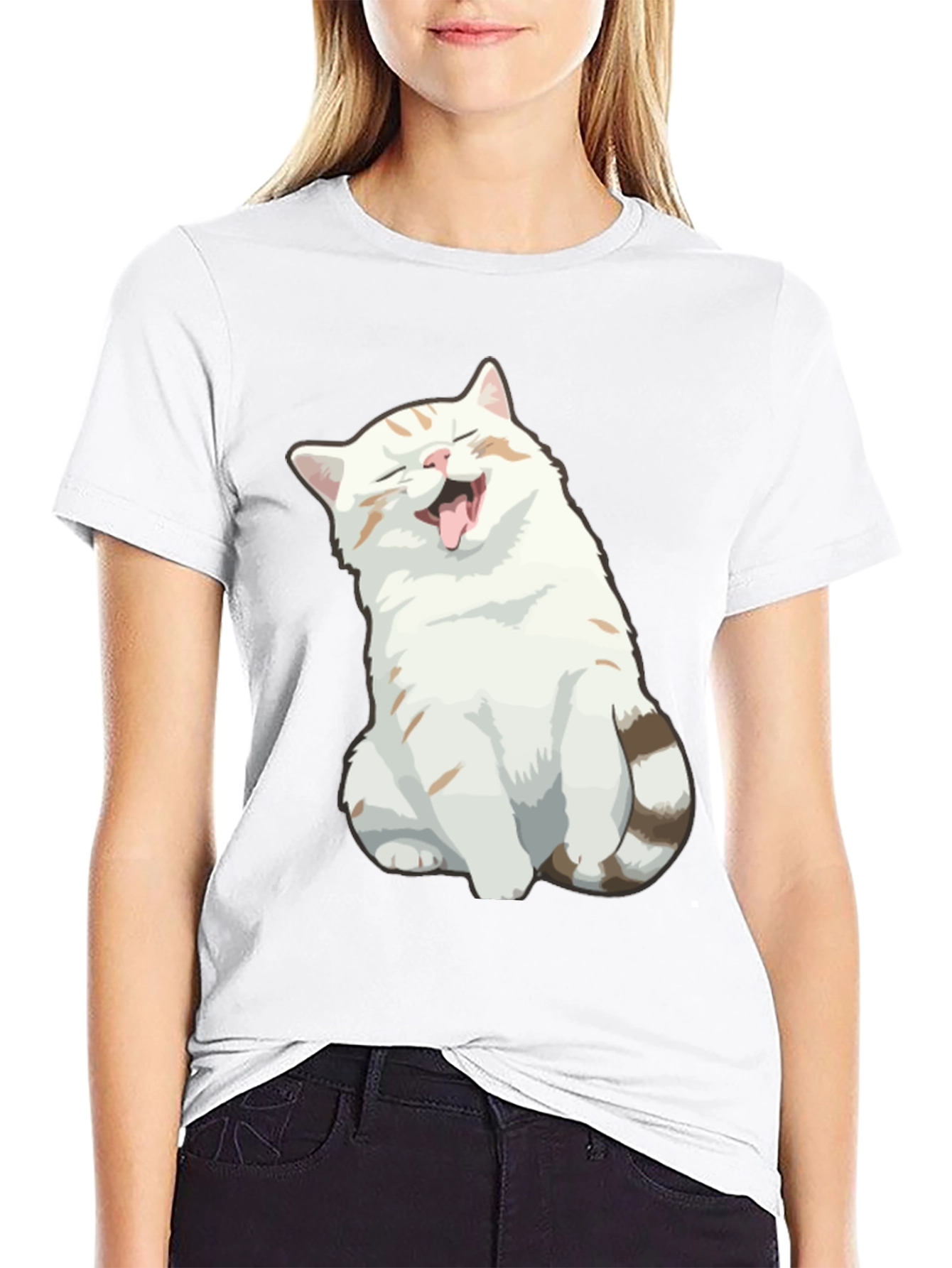 Funny Cat Graphic Tee - Soft Cotton Black T-Shirt
