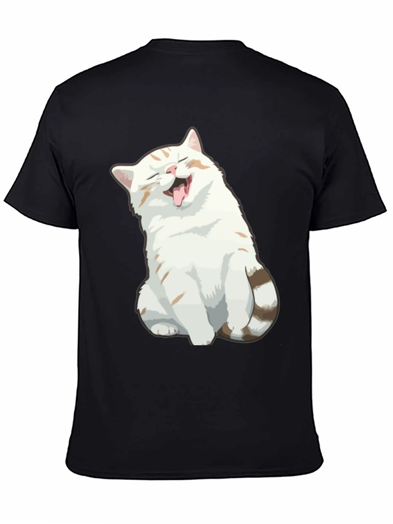 Funny Cat Graphic Tee - Soft Cotton Black T-Shirt