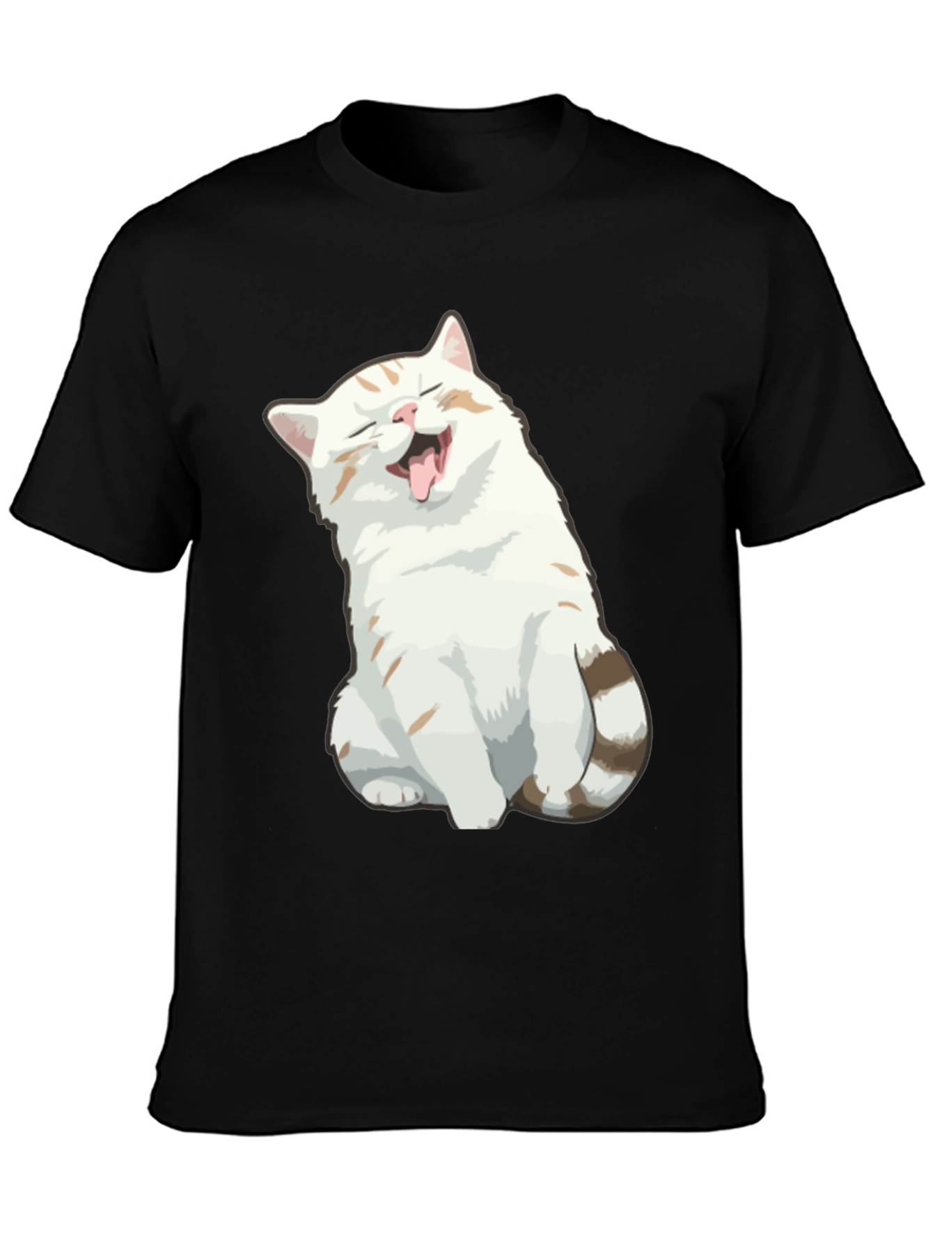 Funny Cat Graphic Tee - Soft Cotton Black T-Shirt
