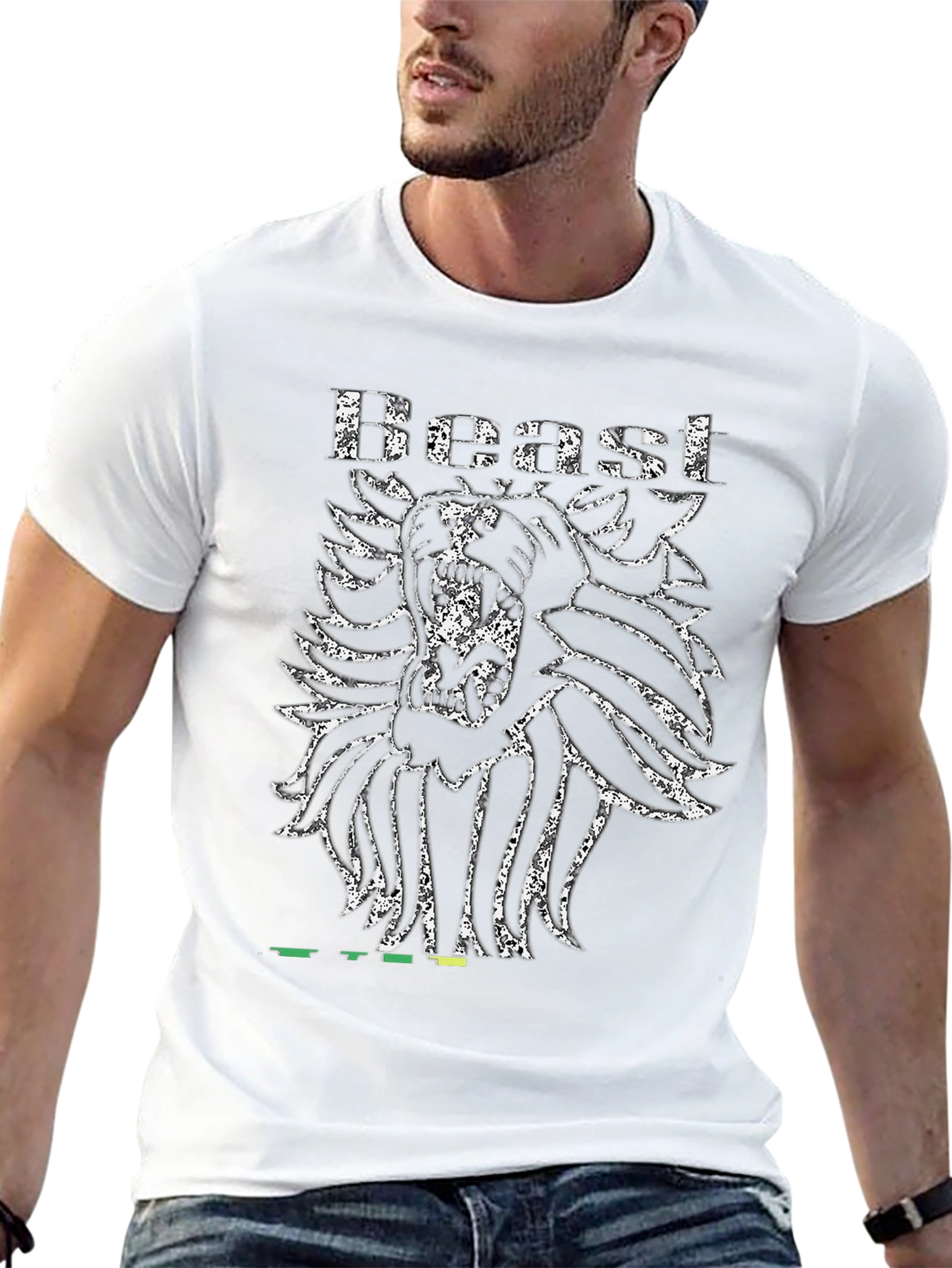 Beast Lion Graphic T-Shirt - Black