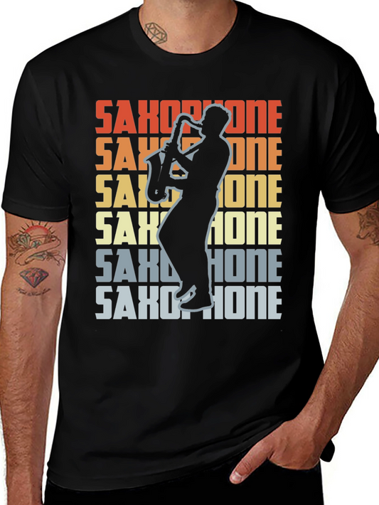 Retro Saxophone Player T-Shirt - Vintage Music Tee
