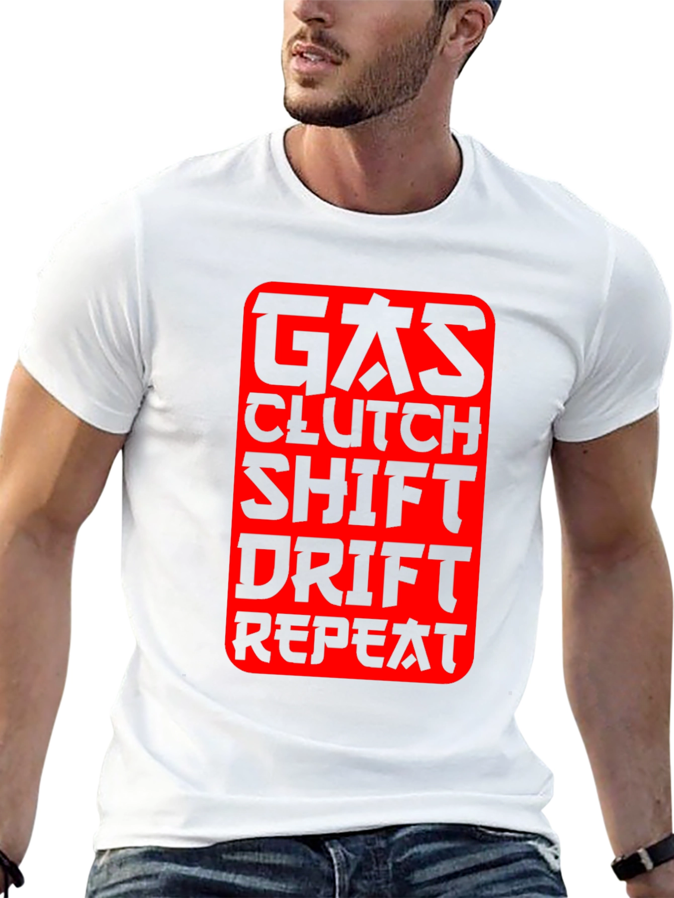 Gas Clutch Shift Drift Repeat Graphic Tee - Black