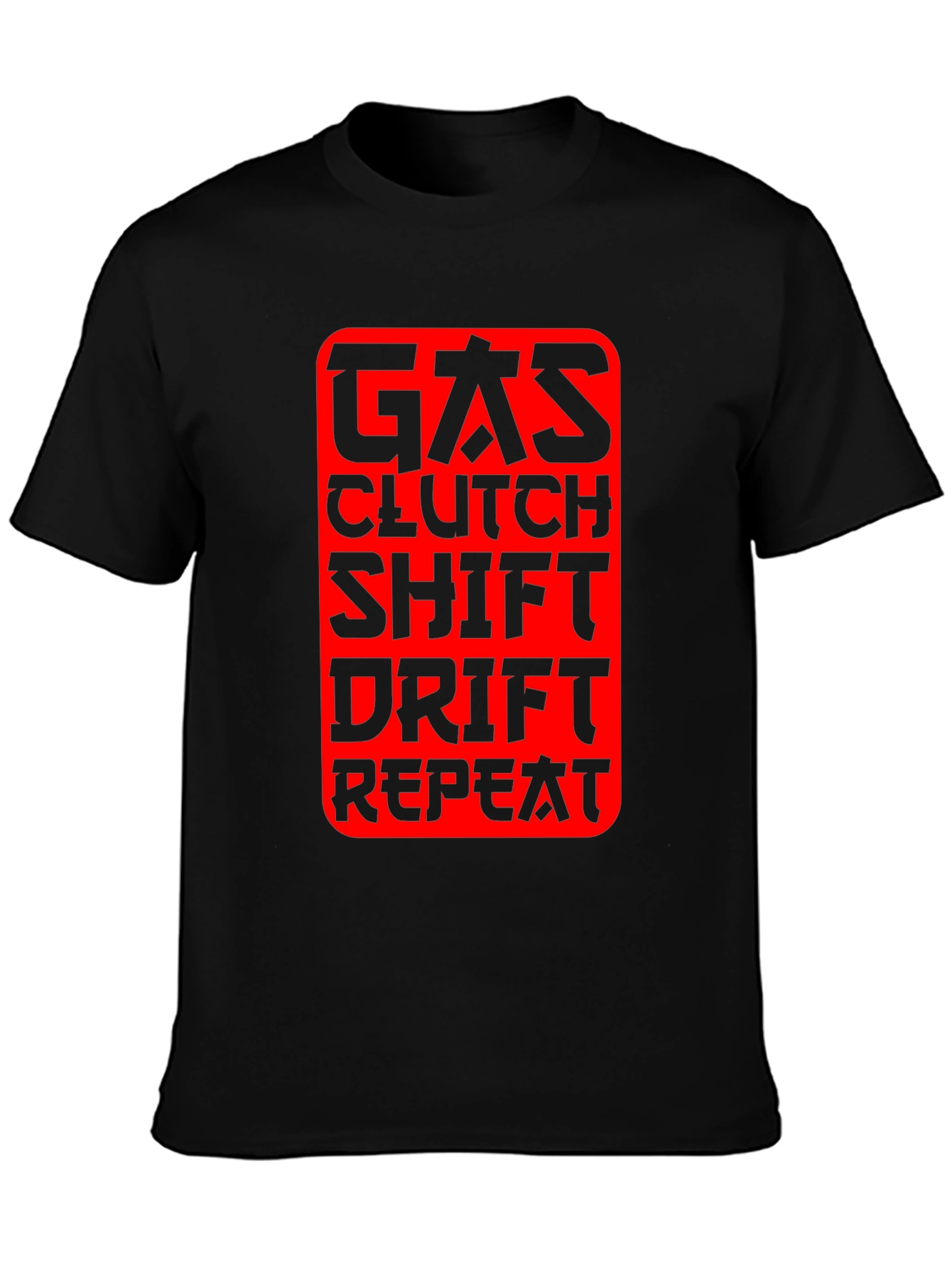 Gas Clutch Shift Drift Repeat Graphic Tee - Black