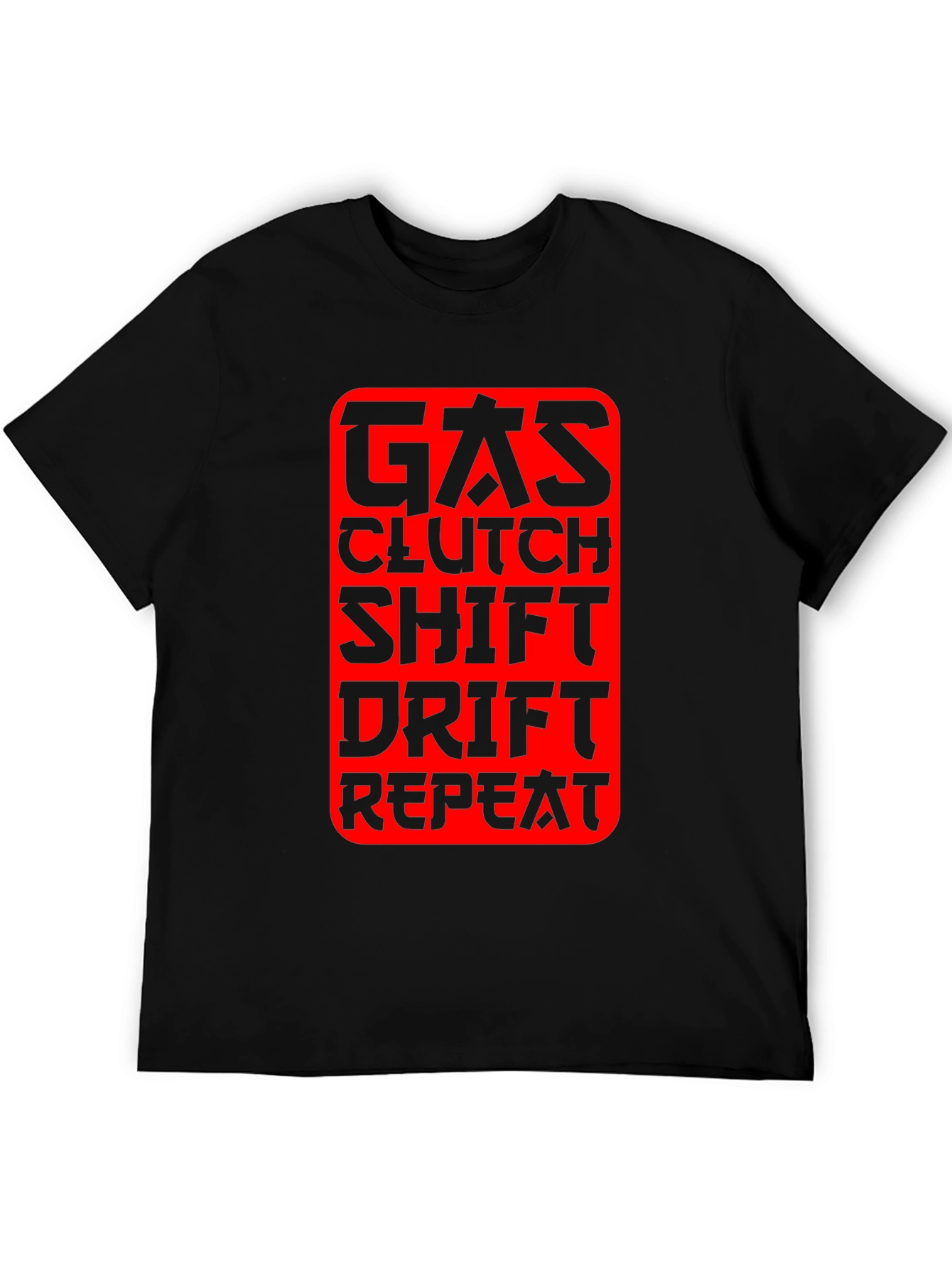 Gas Clutch Shift Drift Repeat Graphic Tee - Black