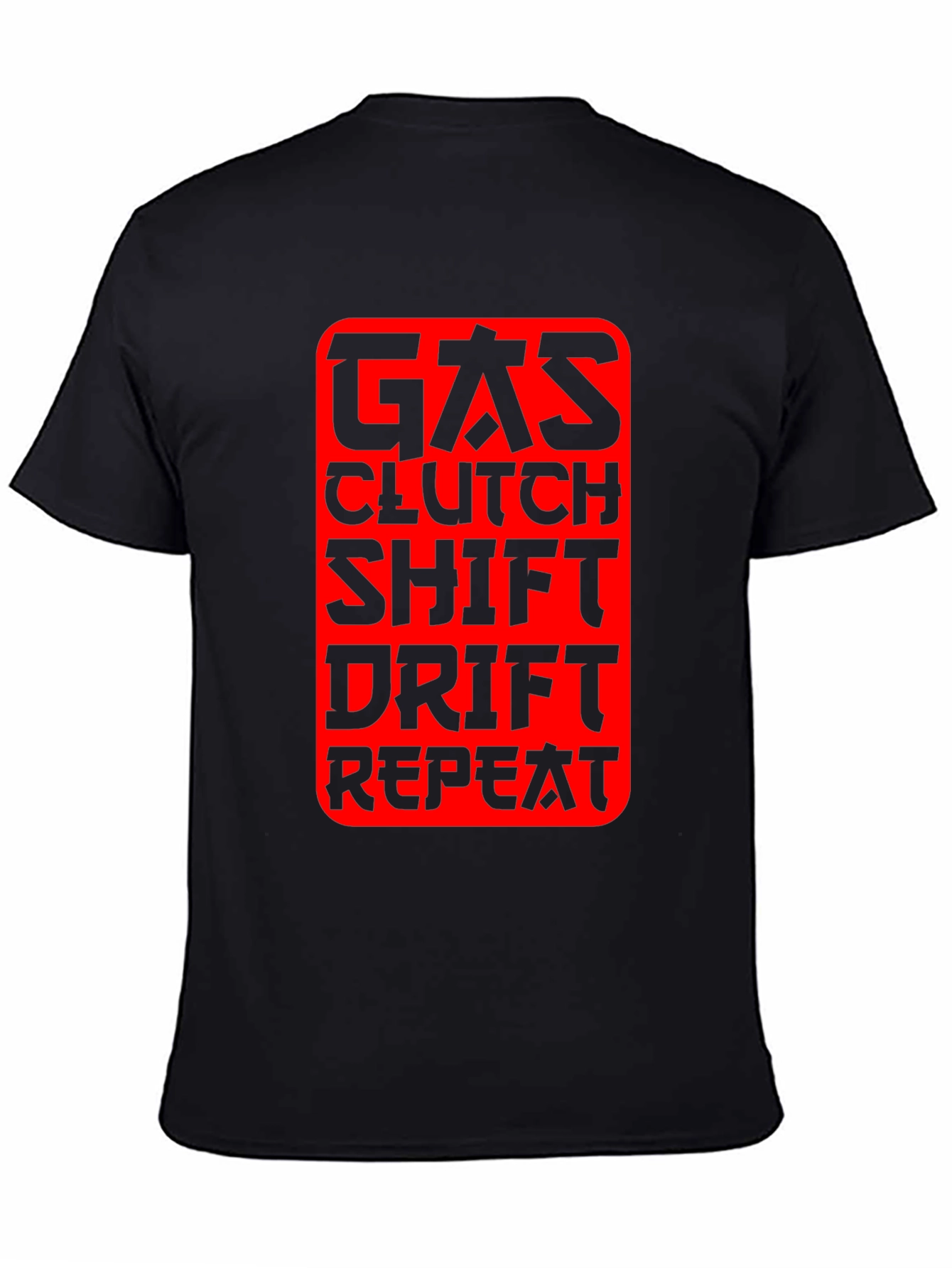 Gas Clutch Shift Drift Repeat Graphic Tee - Black