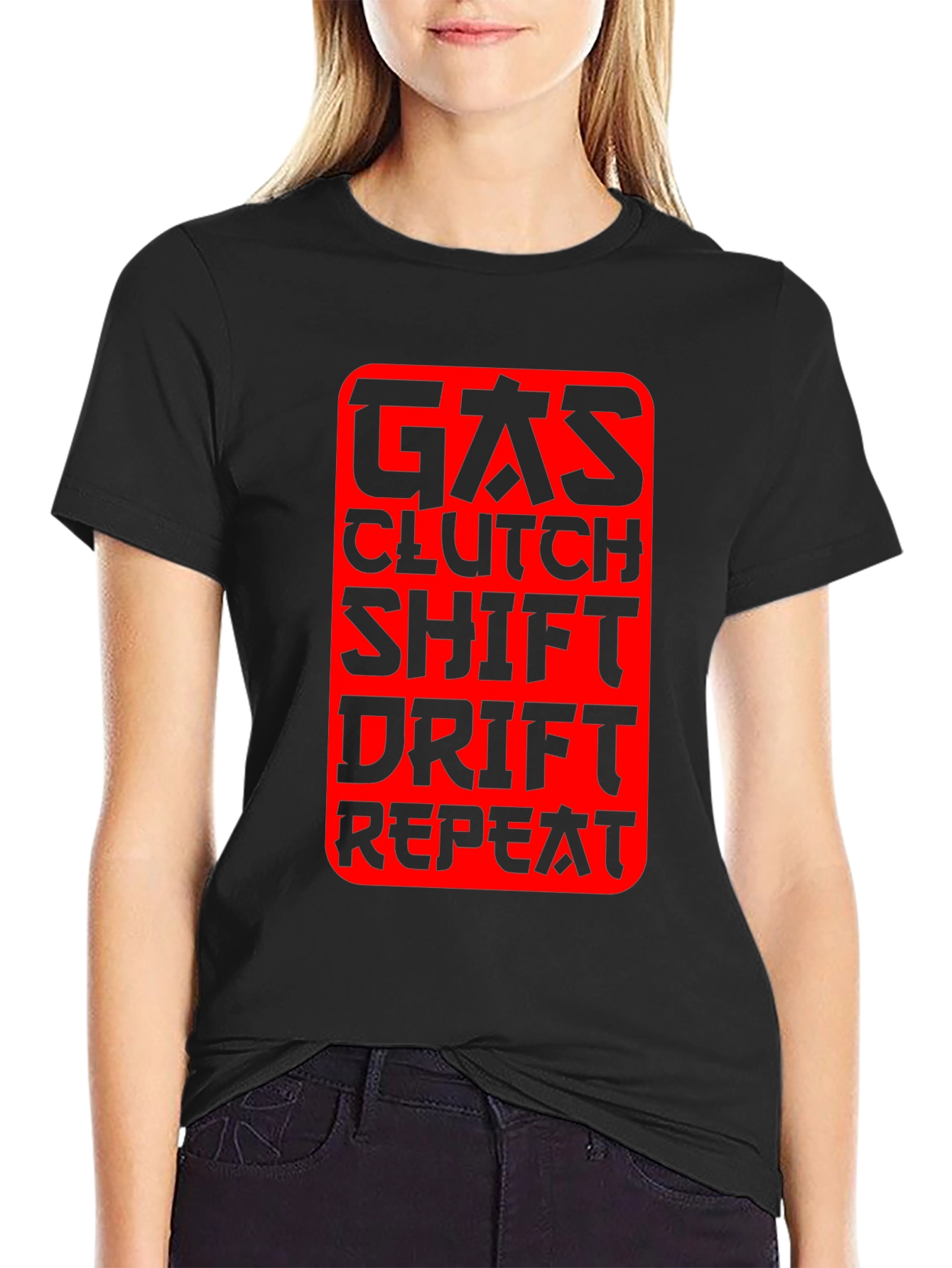 Gas Clutch Shift Drift Repeat Graphic Tee - Black