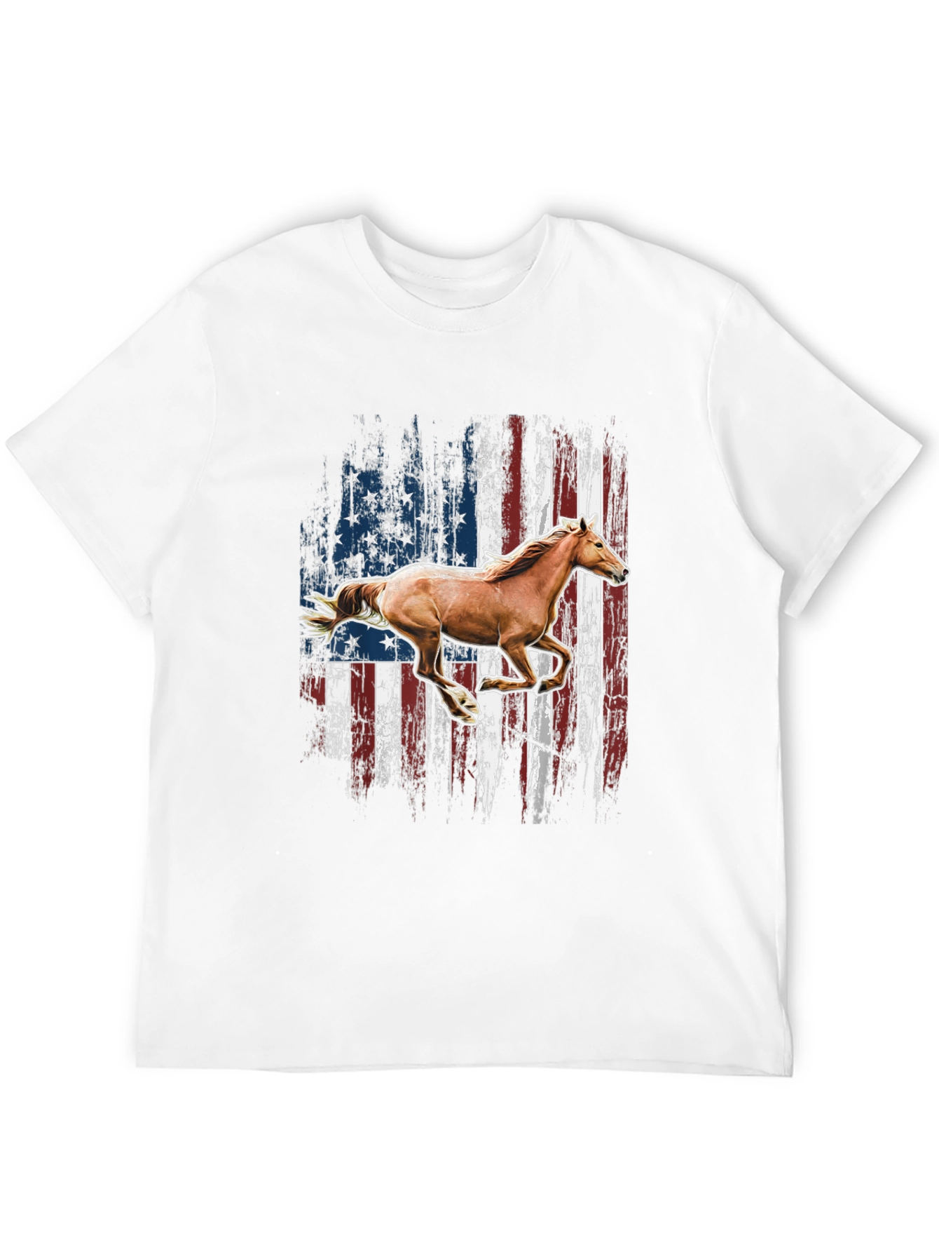 American Flag Horse Graphic T-Shirt