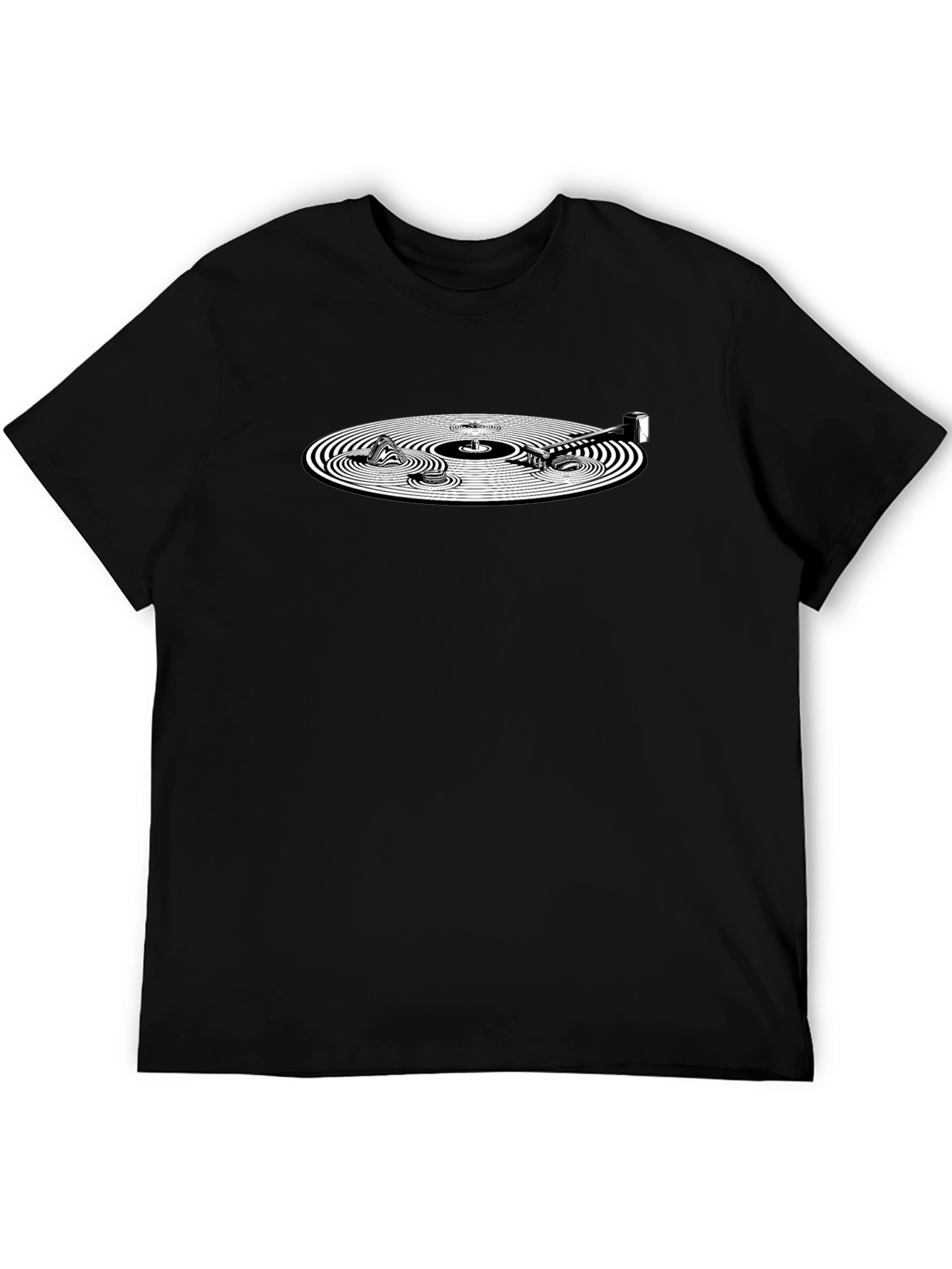 Vinyl Record Graphic Tee - Black