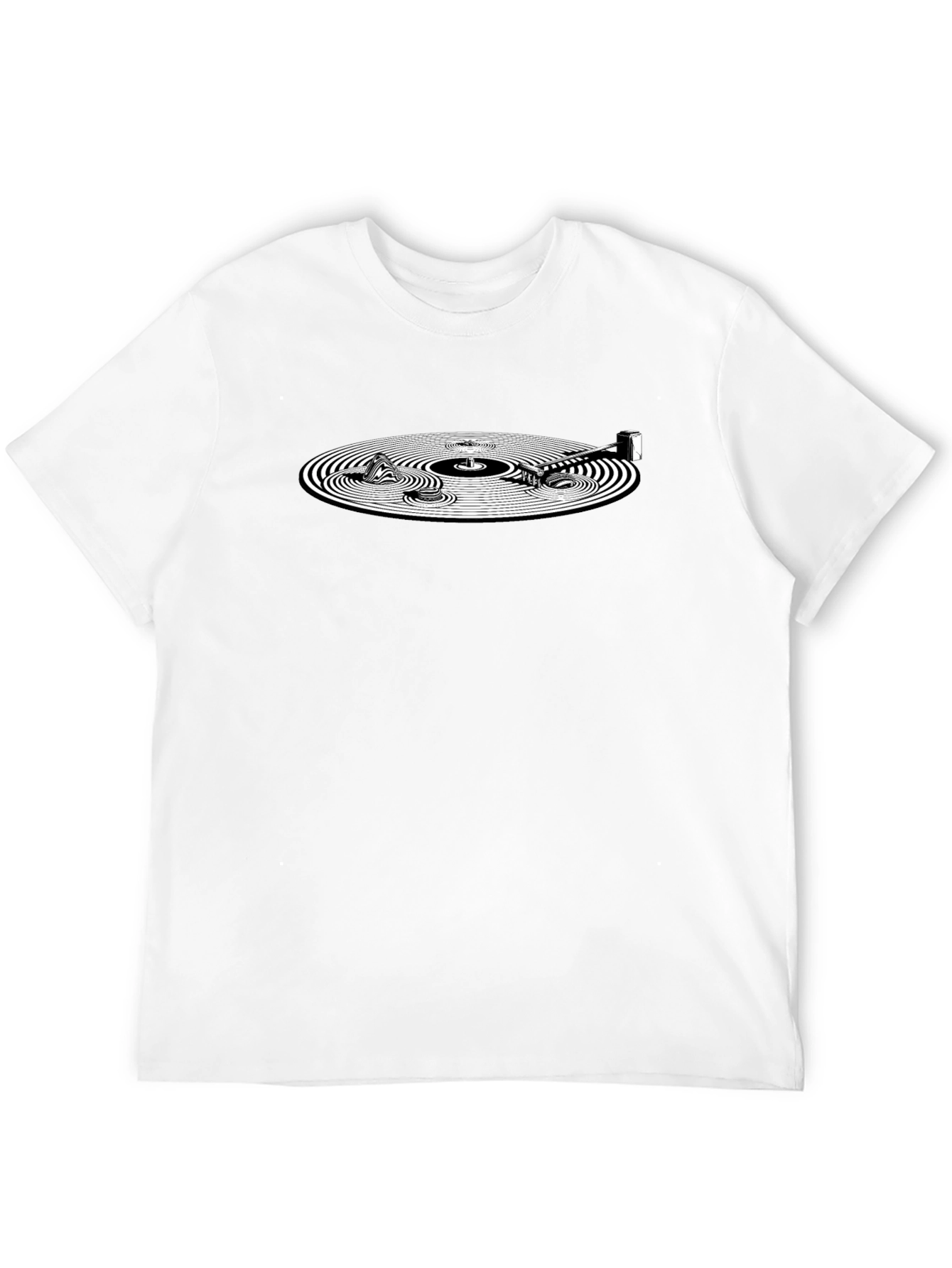Vinyl Record Graphic Tee - Black