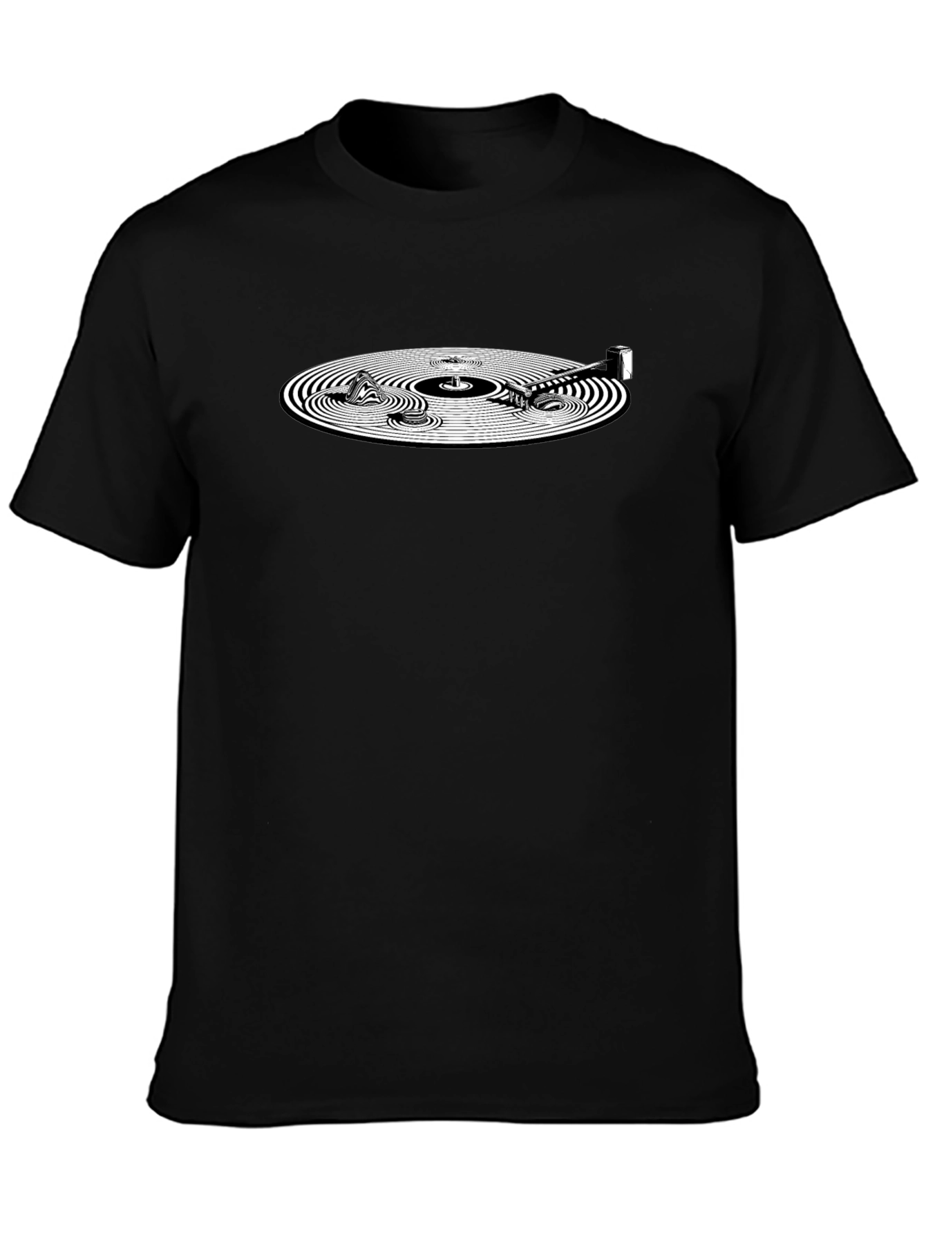 Vinyl Record Graphic Tee - Black