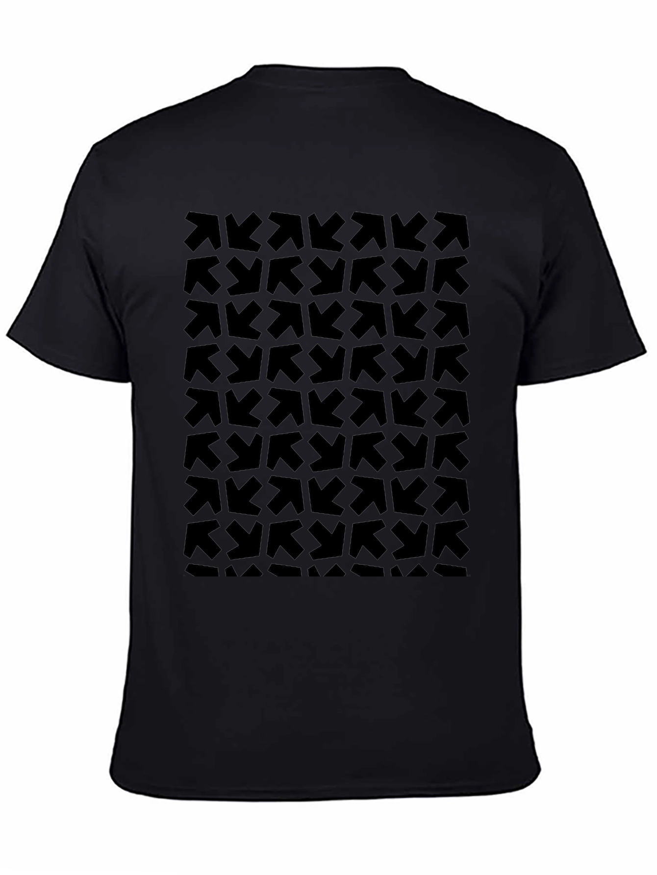Abstract Arrow Pattern Black T-Shirt - Modern Graphic Tee