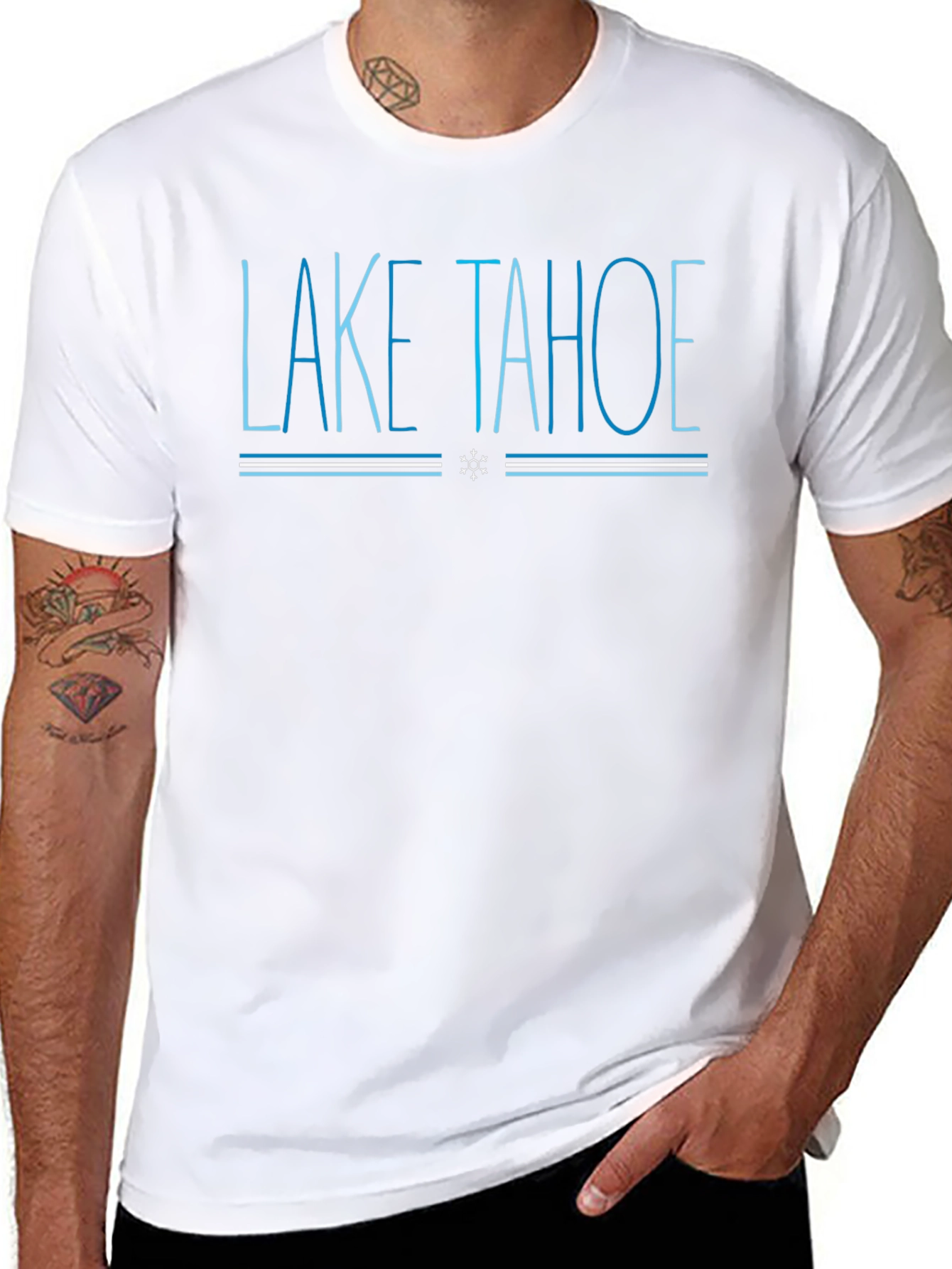 Lake Tahoe Graphic Tee - Cool Blue Design