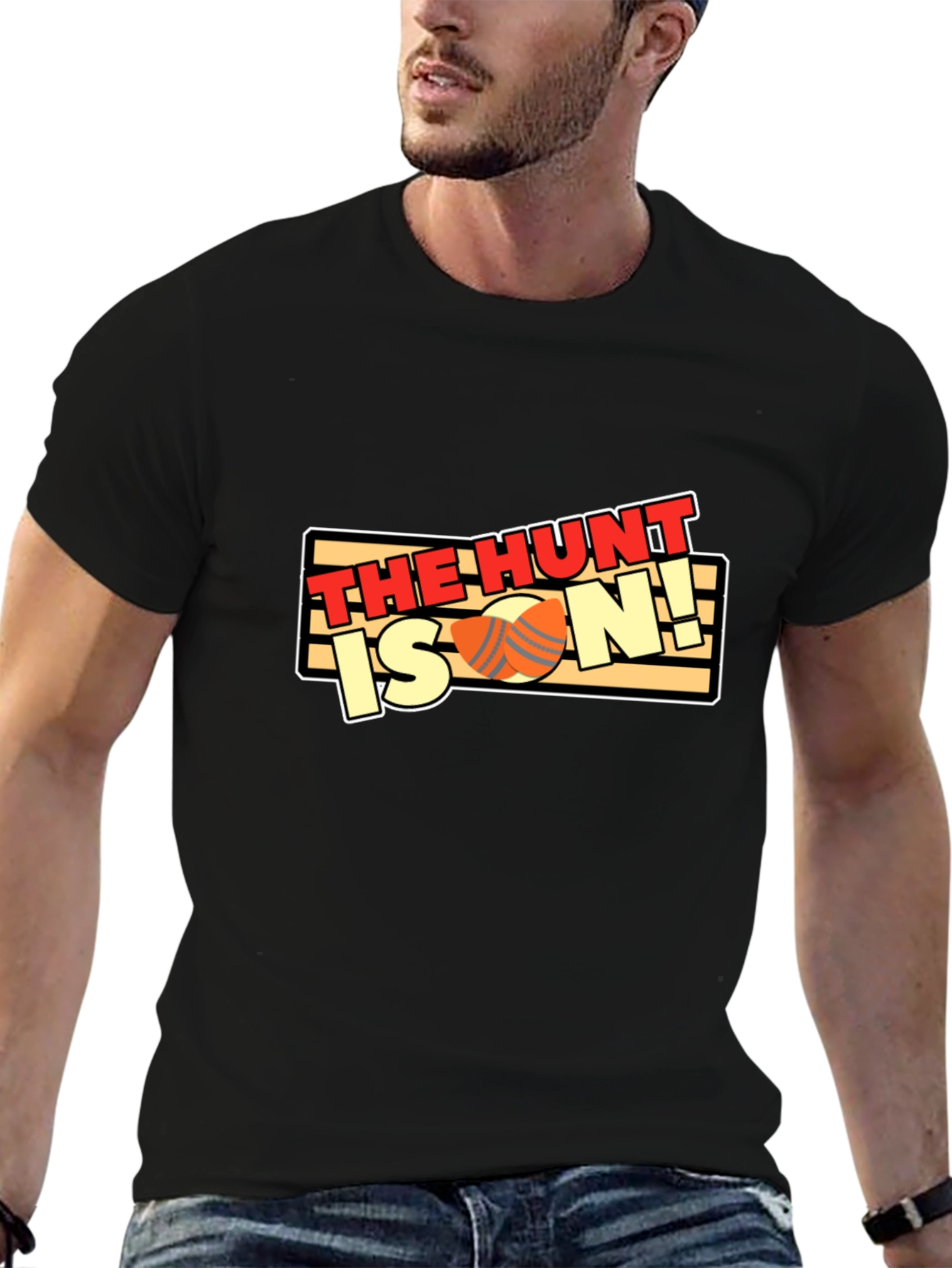 The Hunt Is On! Black Cotton T-Shirt