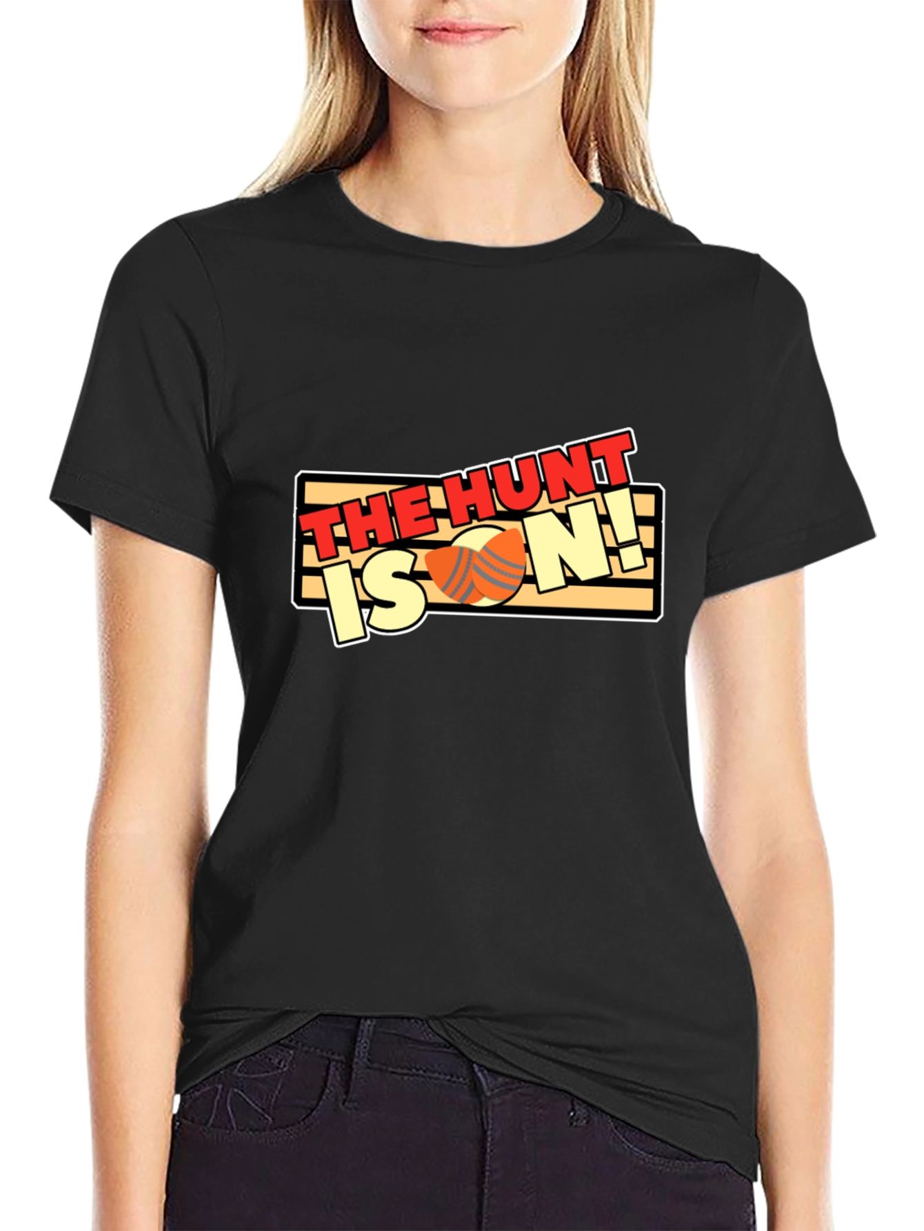 The Hunt Is On! Black Cotton T-Shirt