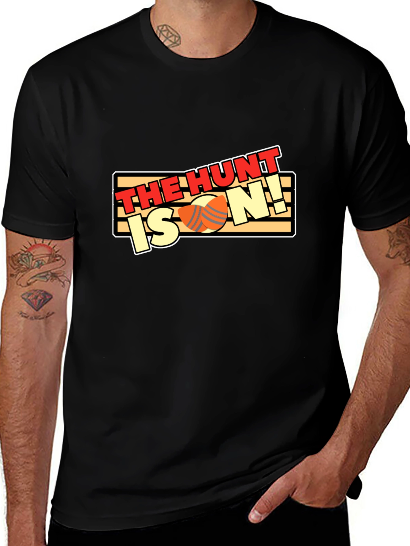 The Hunt Is On! Black Cotton T-Shirt