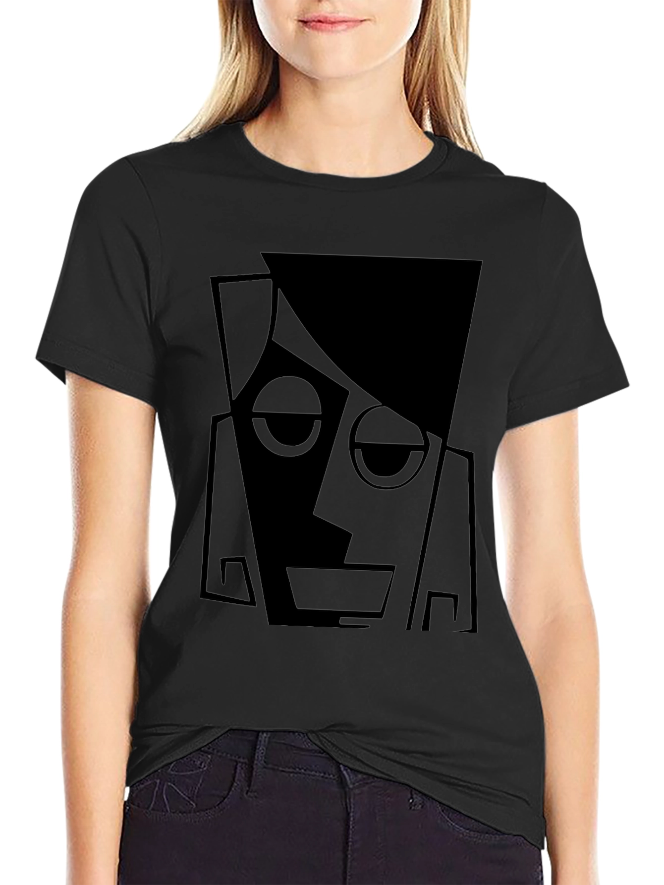 Abstract Portrait Black T-Shirt
