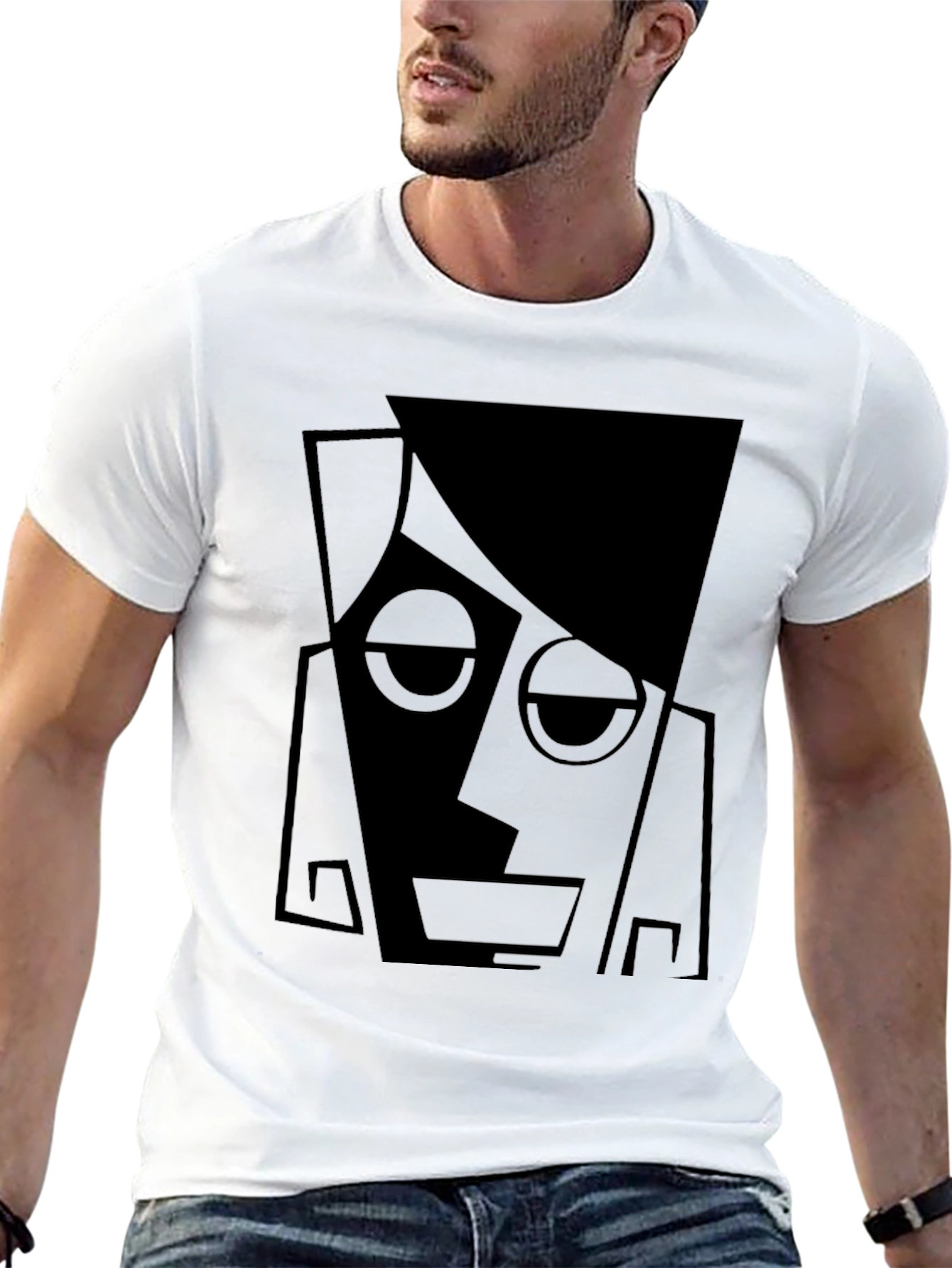 Abstract Portrait Black T-Shirt