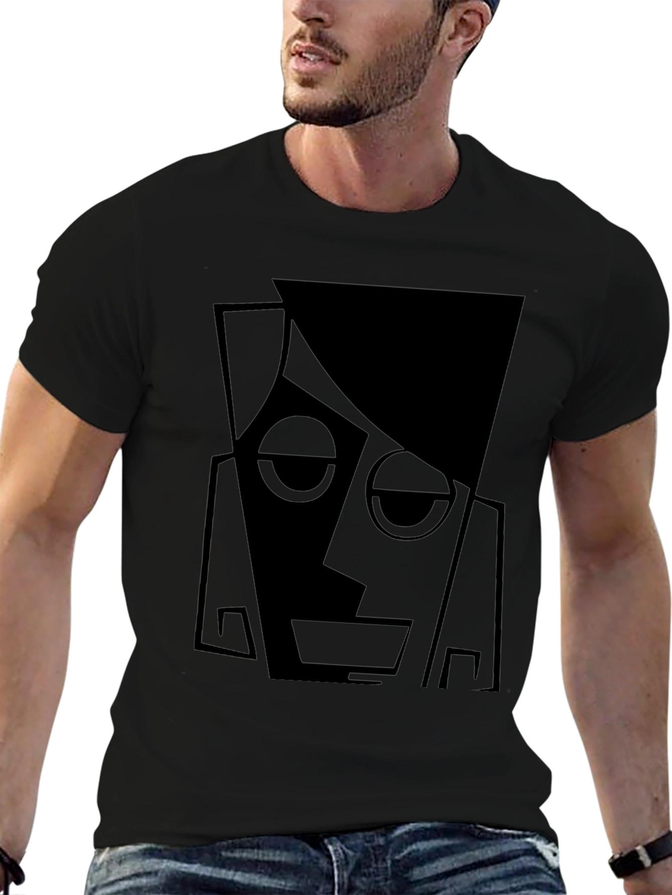 Abstract Portrait Black T-Shirt