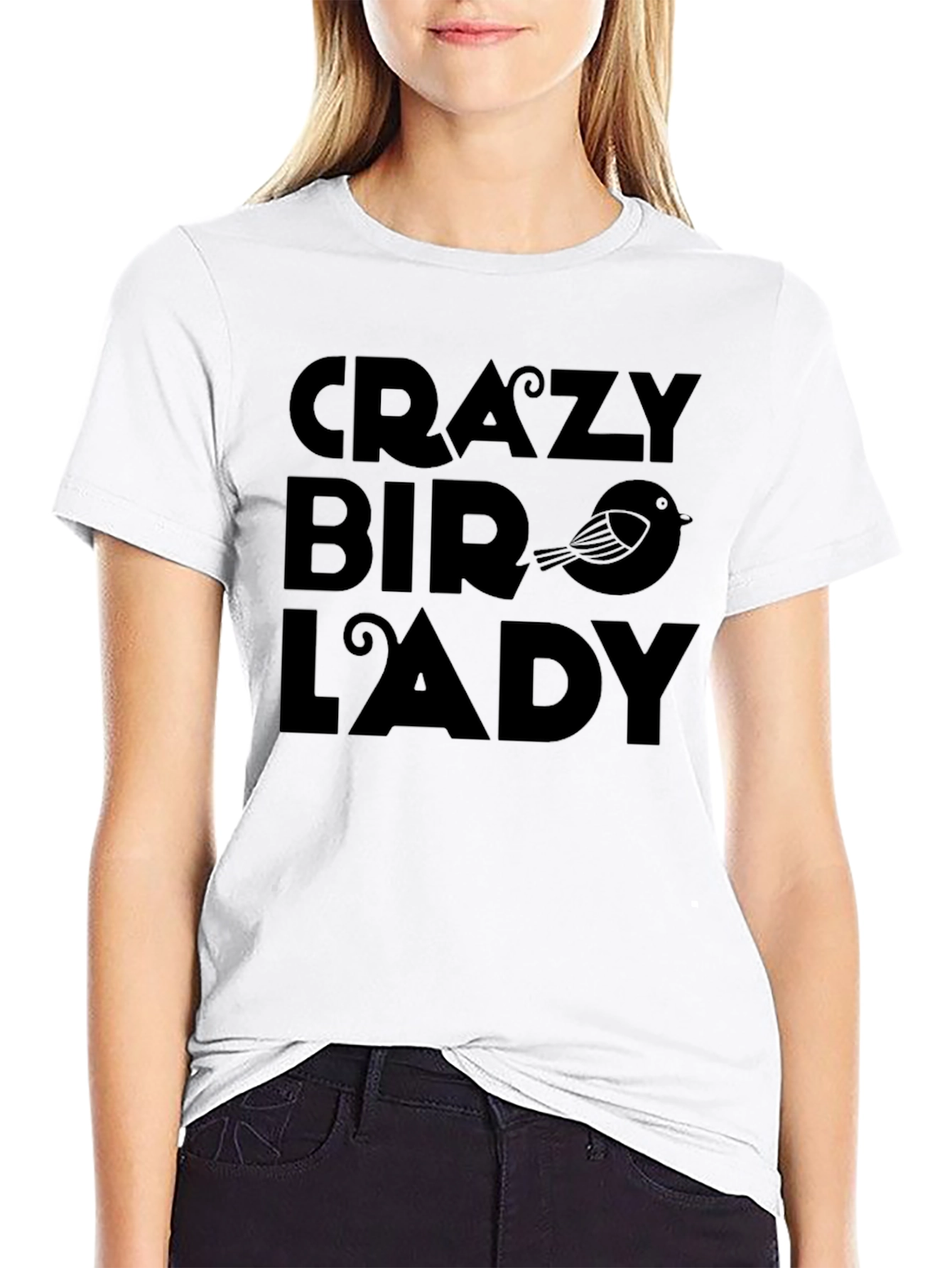 Crazy Bird Lady Graphic Tee - Unisex Cotton T-Shirt