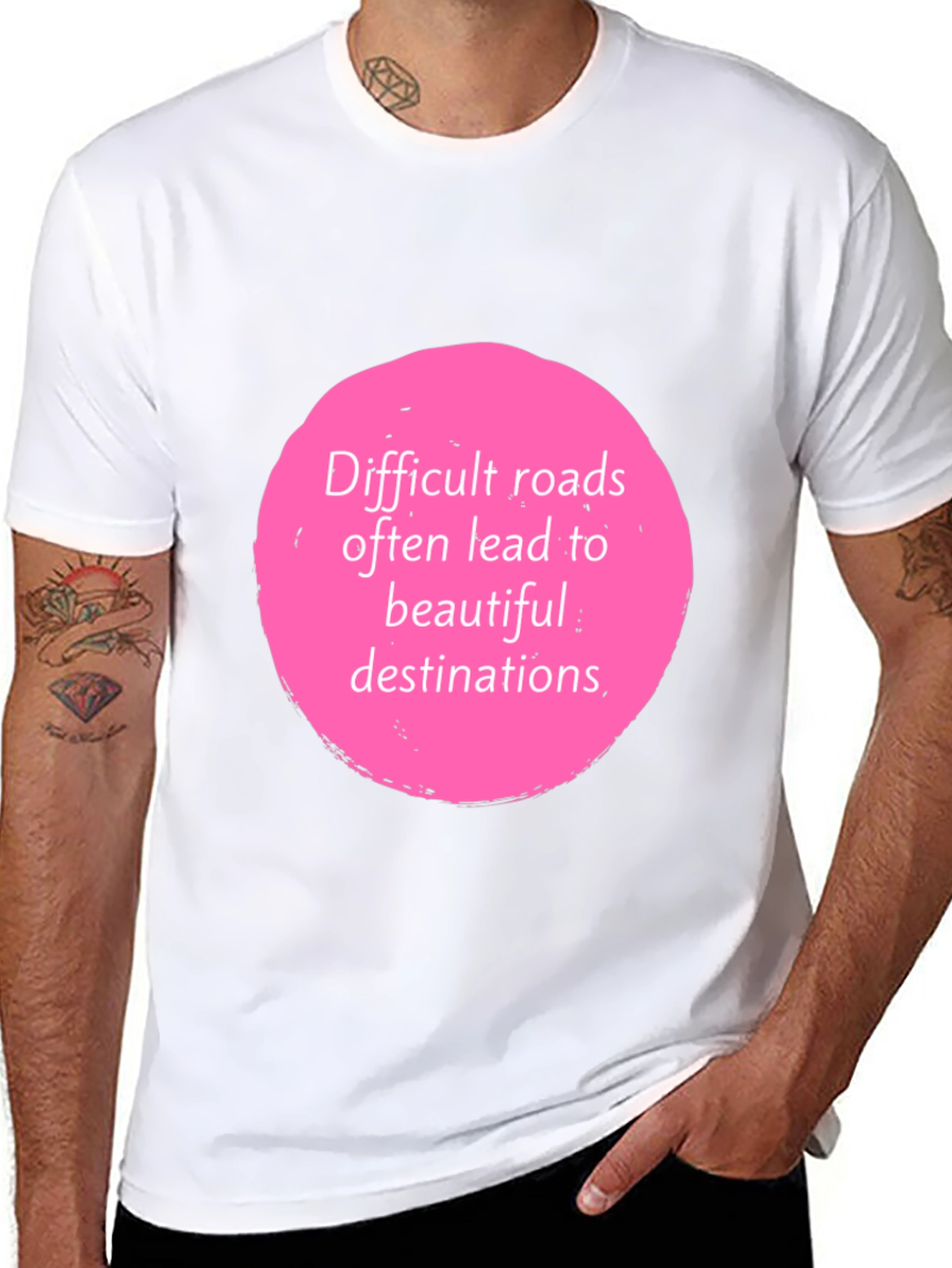 Motivational Quote Graphic Tee - Black