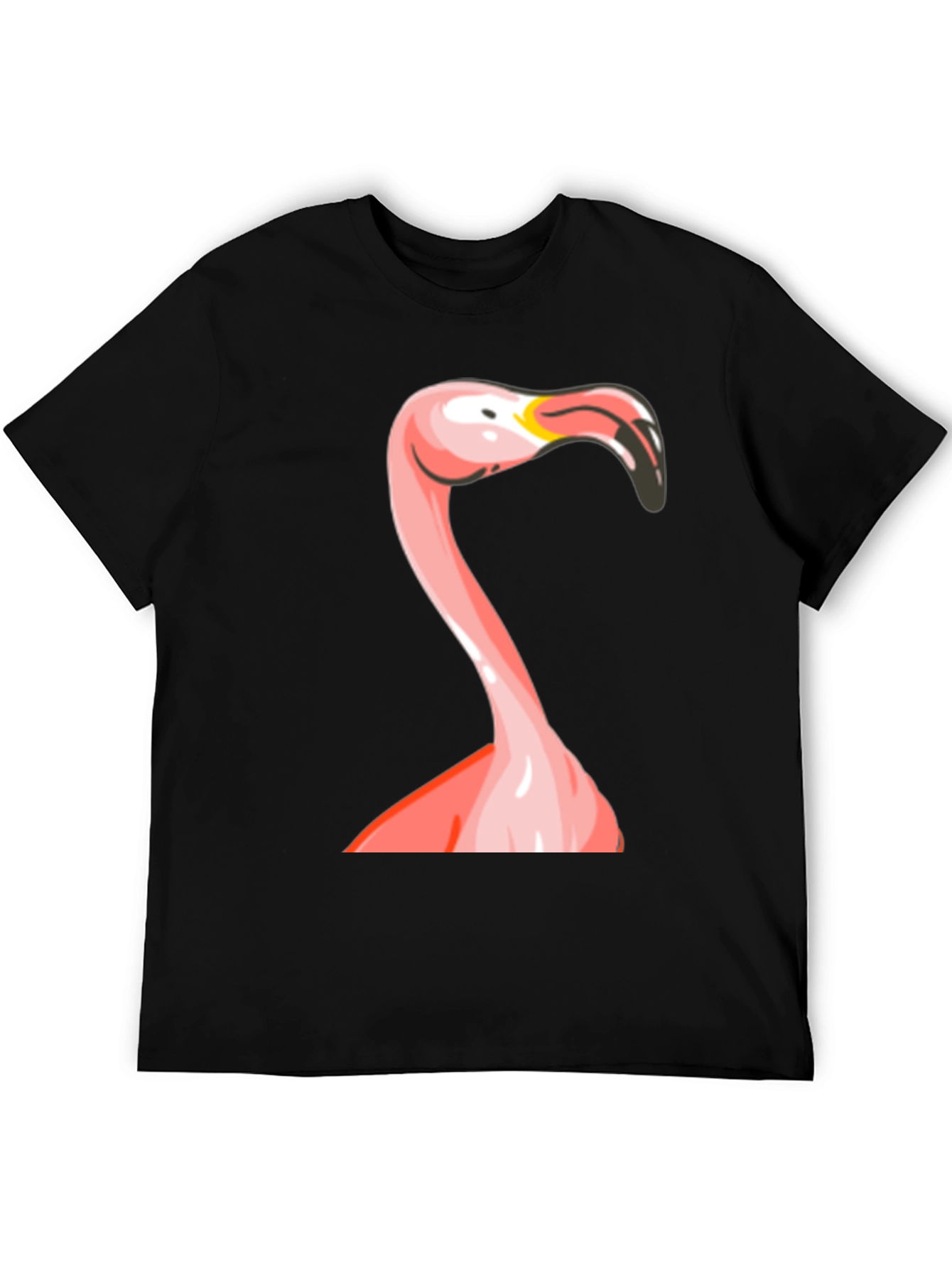 Flamingo Graphic Print Black T-Shirt