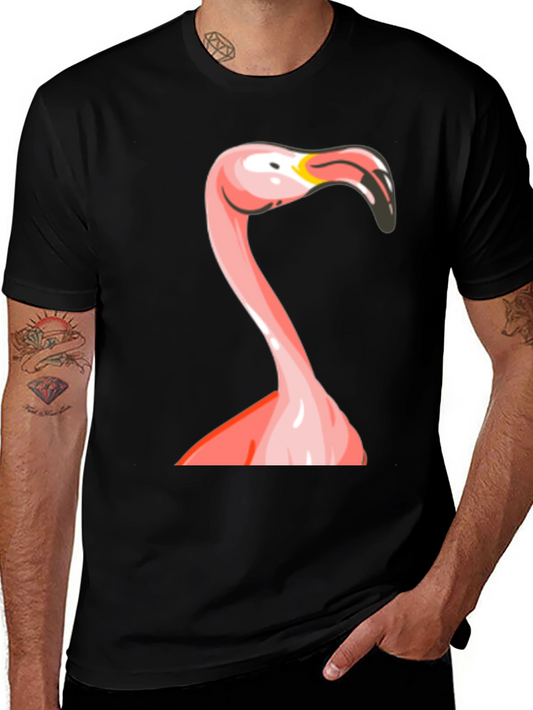 Flamingo Graphic Print Black T-Shirt