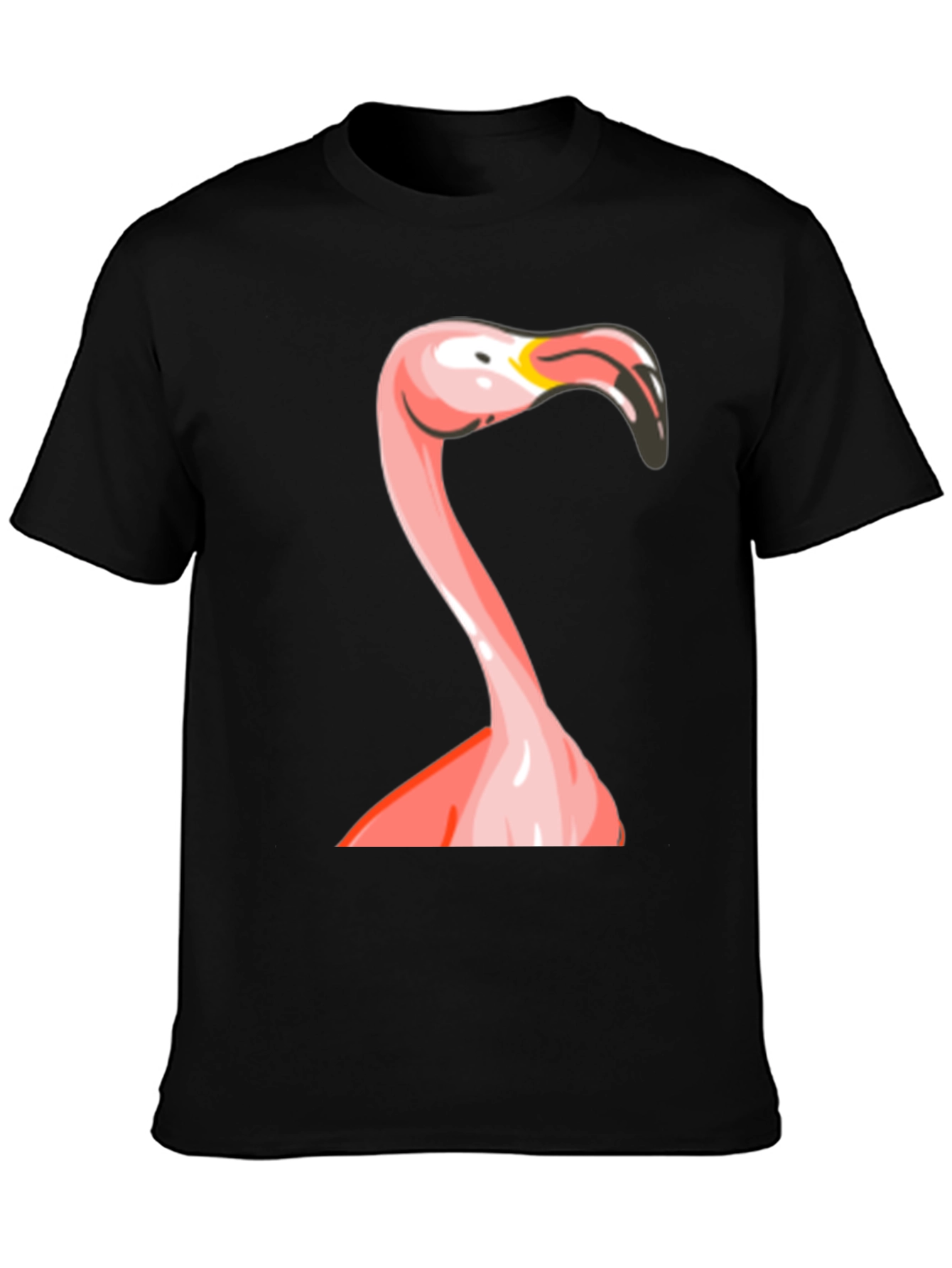 Flamingo Graphic Print Black T-Shirt