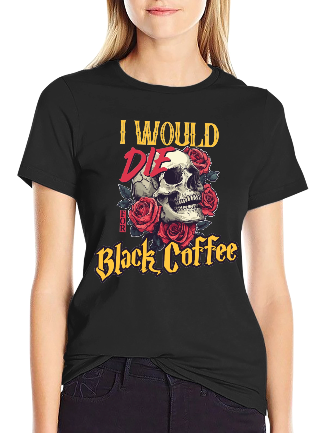 Skull & Roses Black Coffee T-Shirt