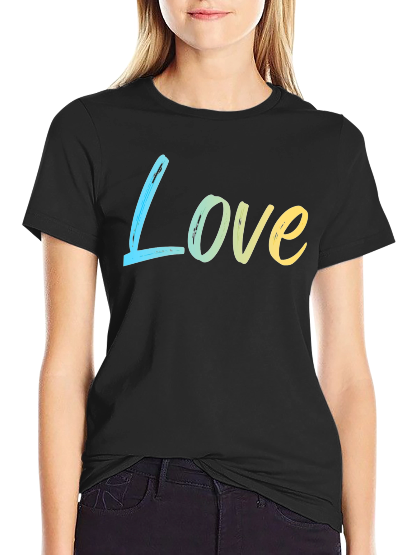 Love Gradient Tee - Soft Cotton Blend Casual Style