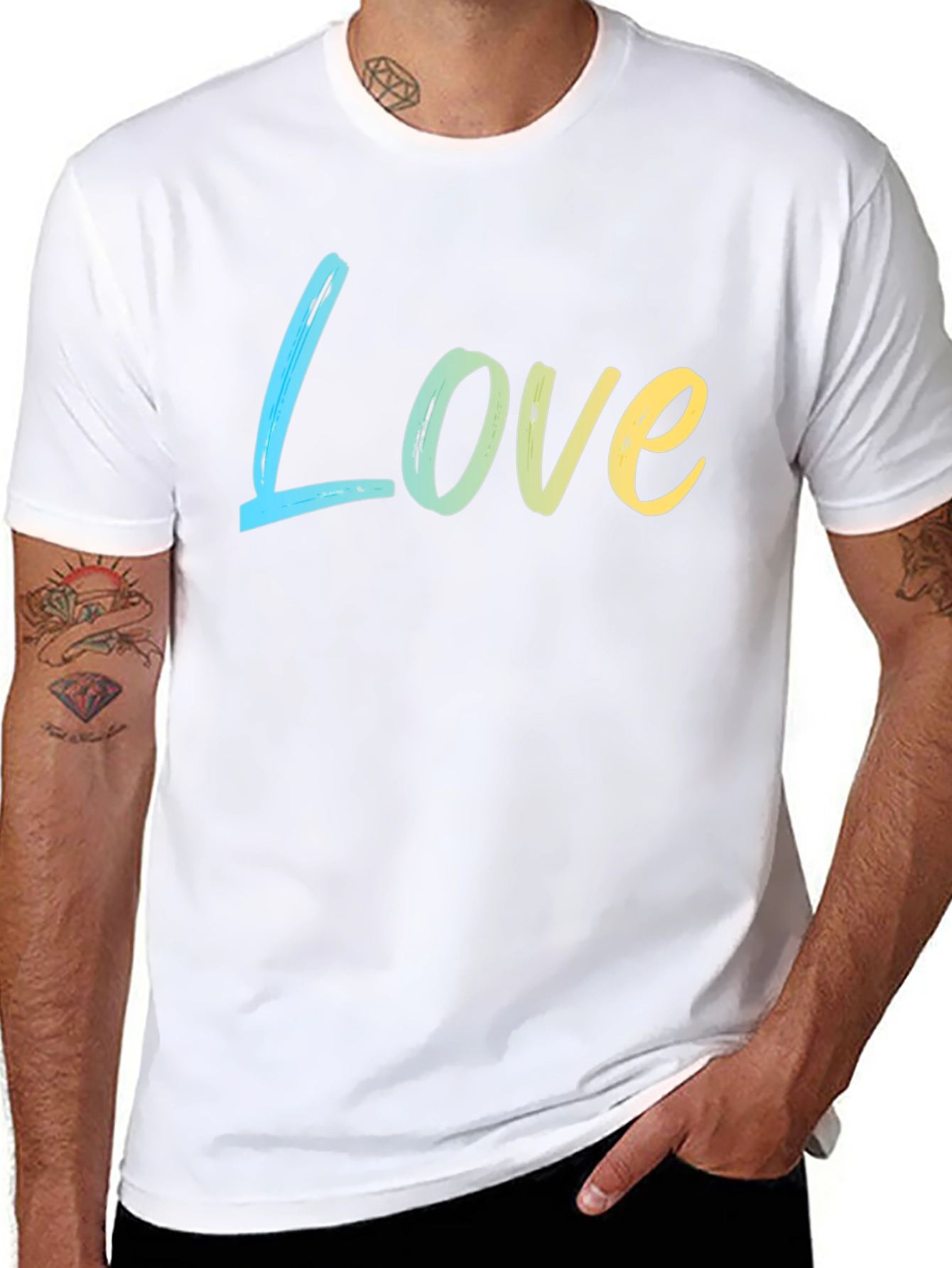 Love Gradient Tee - Soft Cotton Blend Casual Style