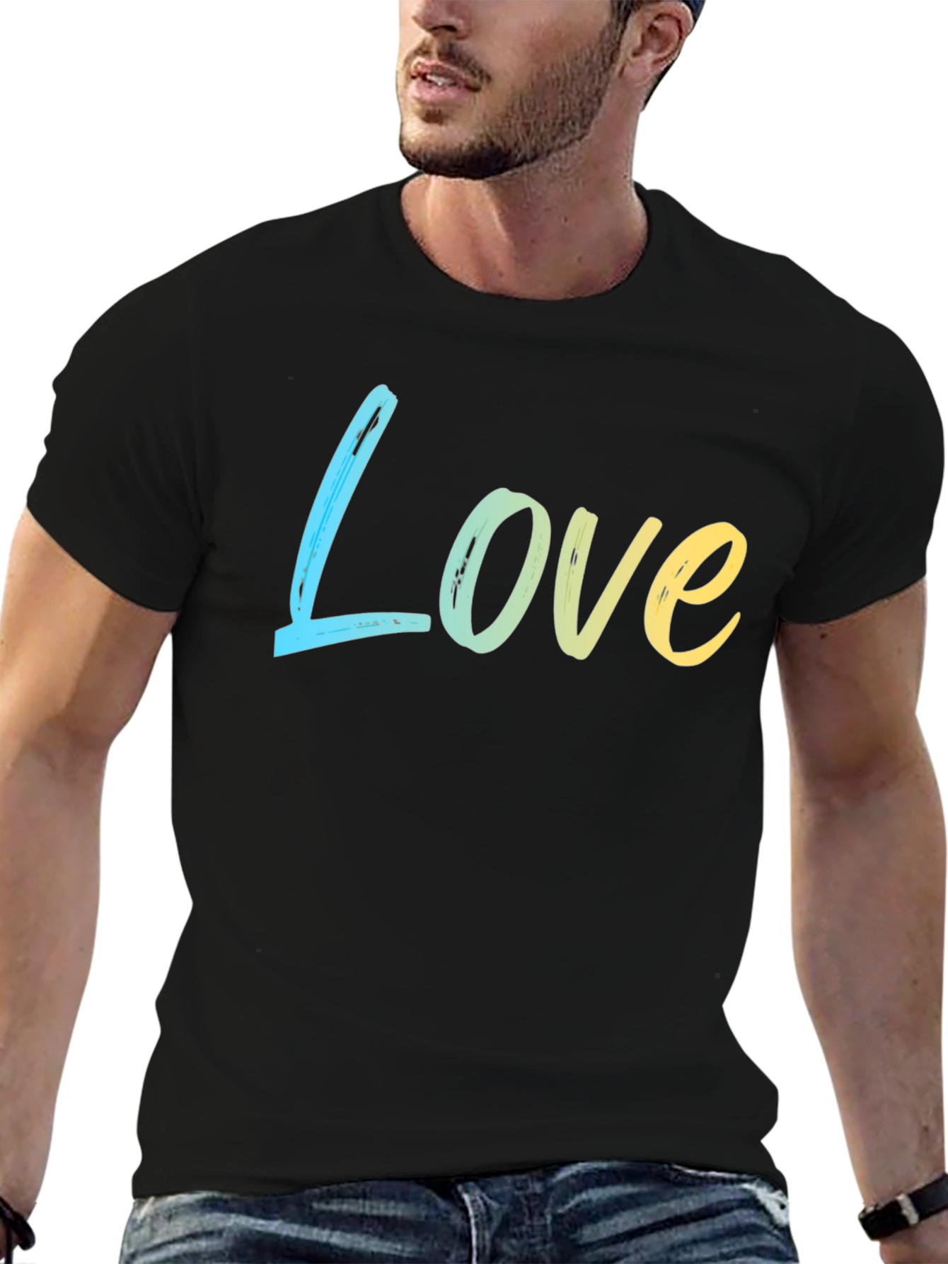 Love Gradient Tee - Soft Cotton Blend Casual Style