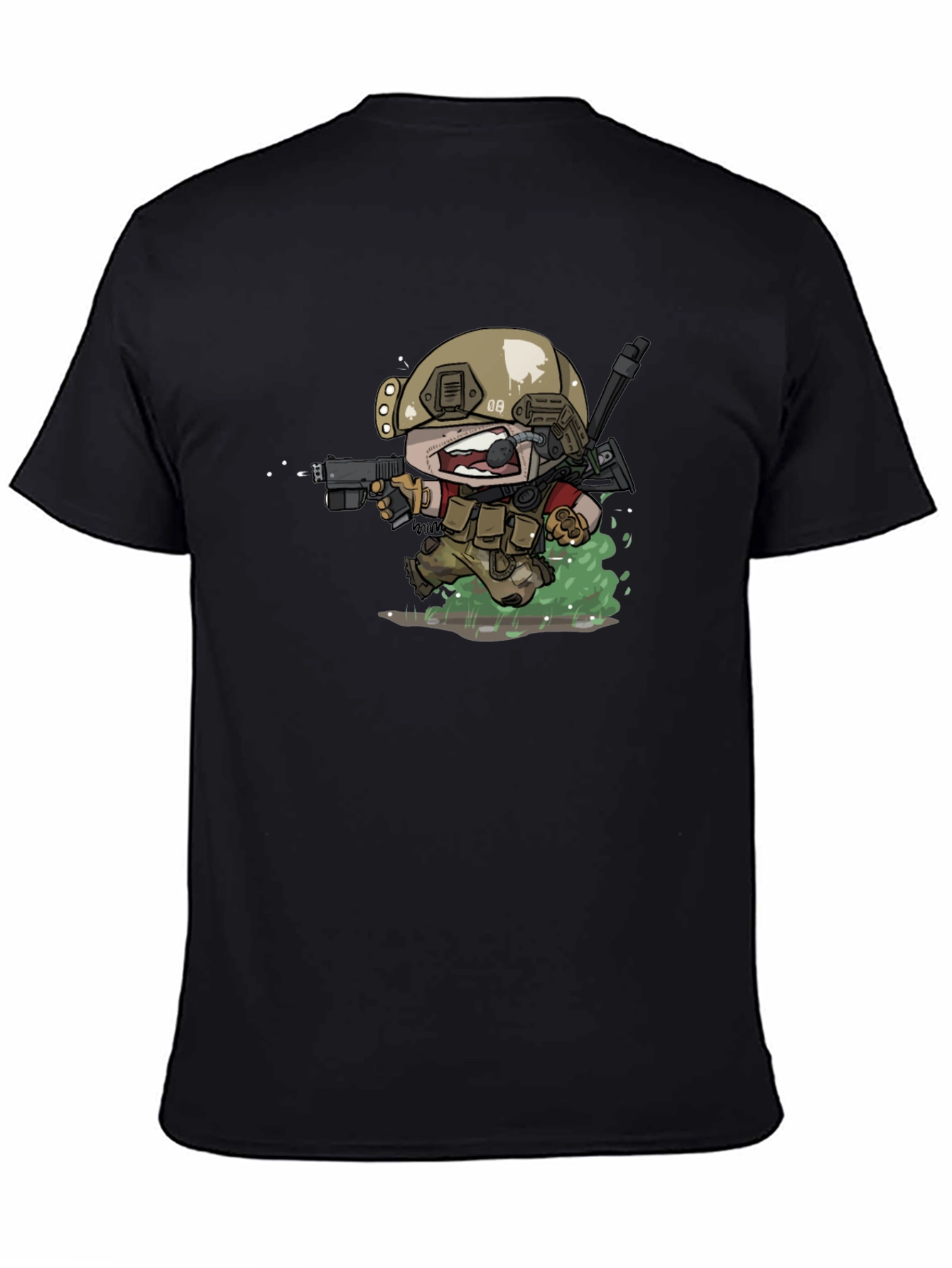 Cartoon Soldier Graphic T-Shirt