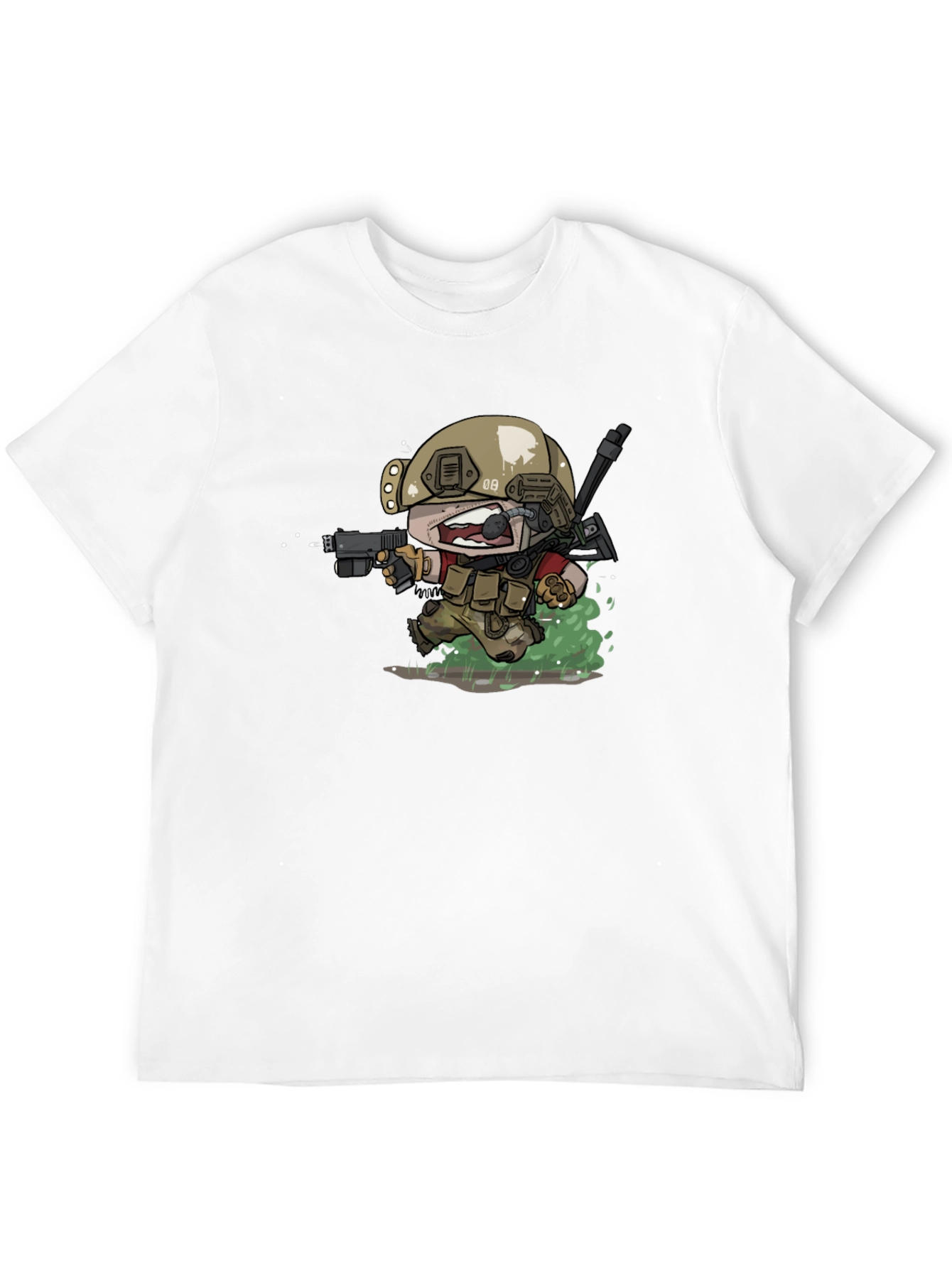 Cartoon Soldier Graphic T-Shirt