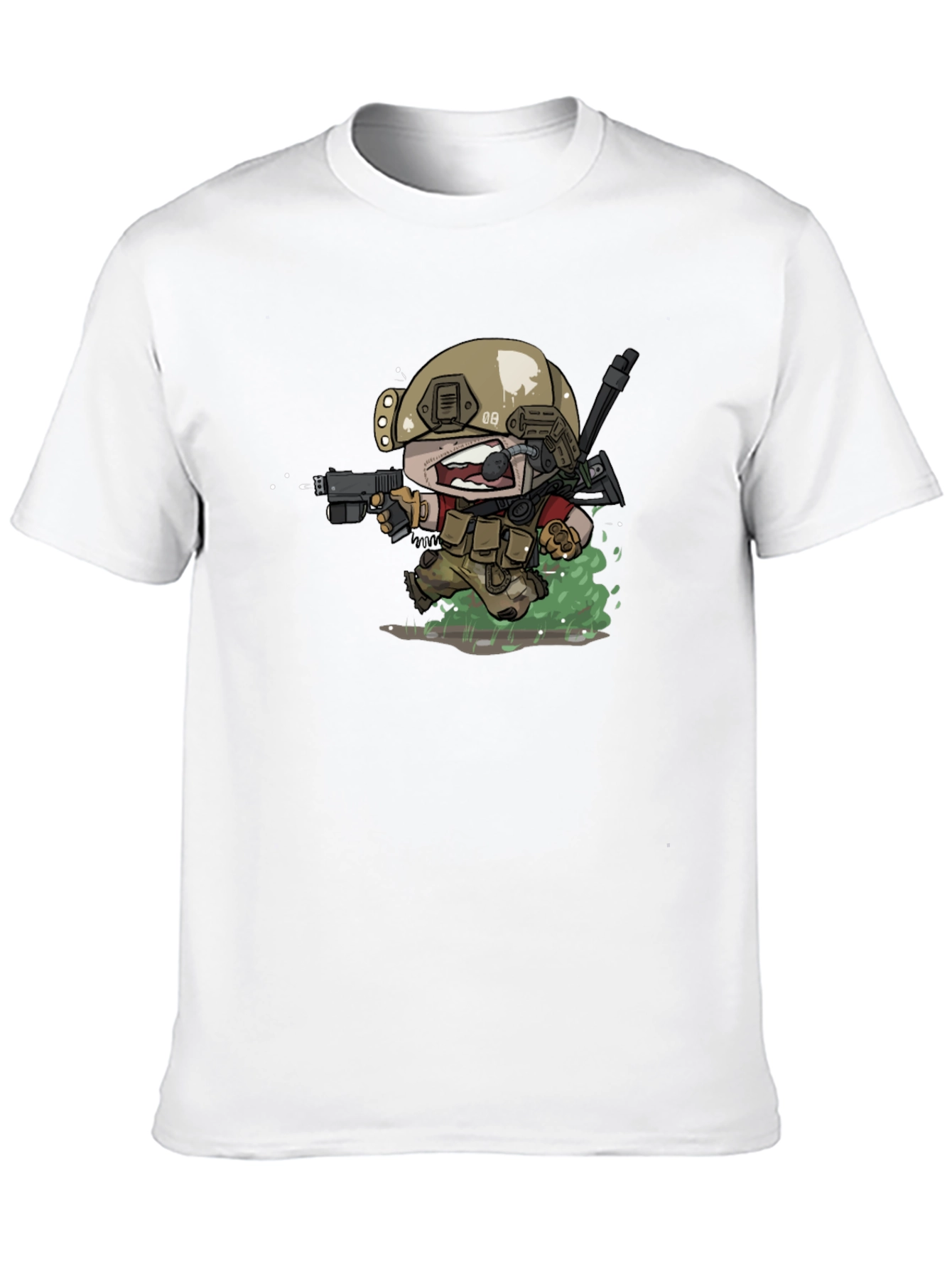Cartoon Soldier Graphic T-Shirt