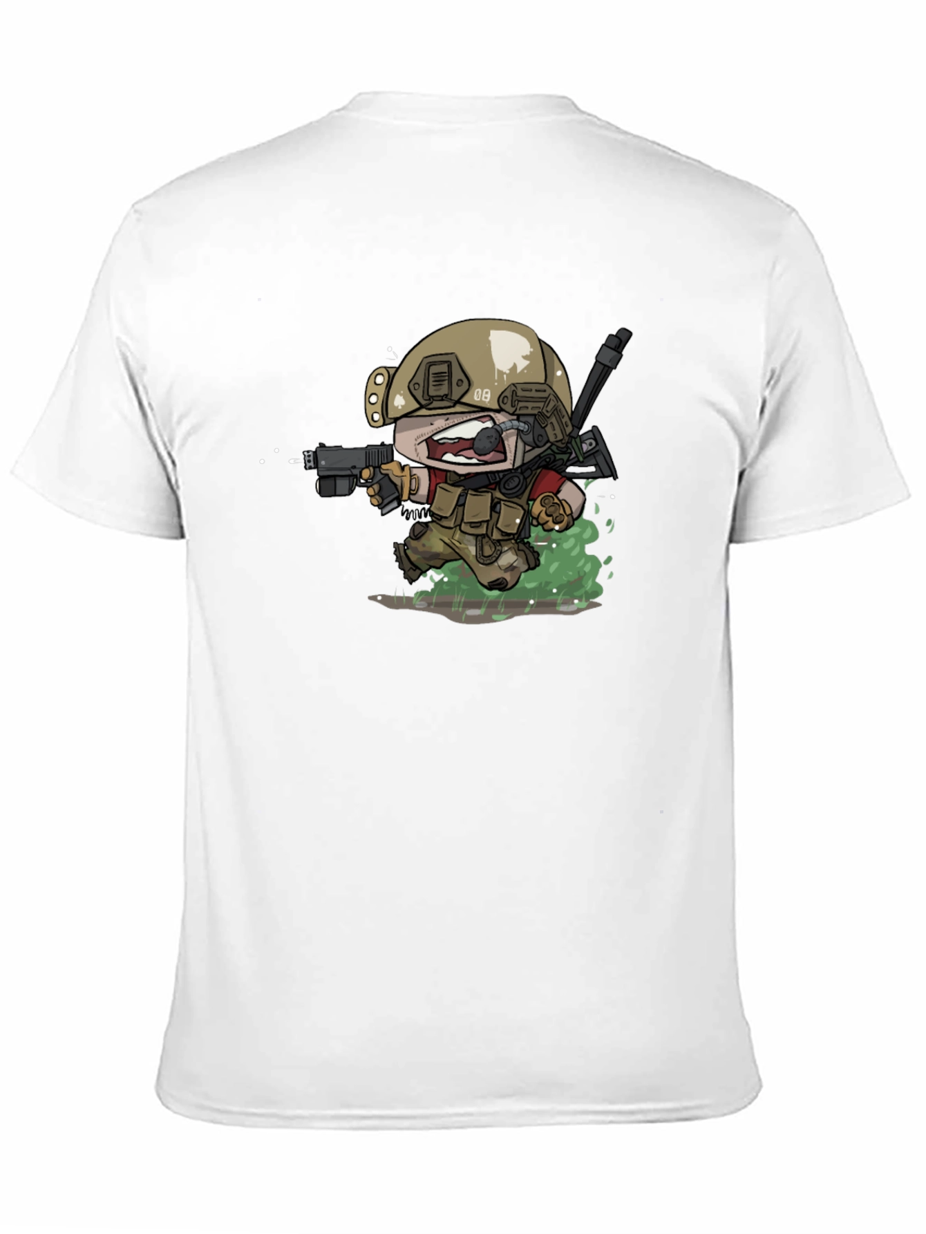 Cartoon Soldier Graphic T-Shirt