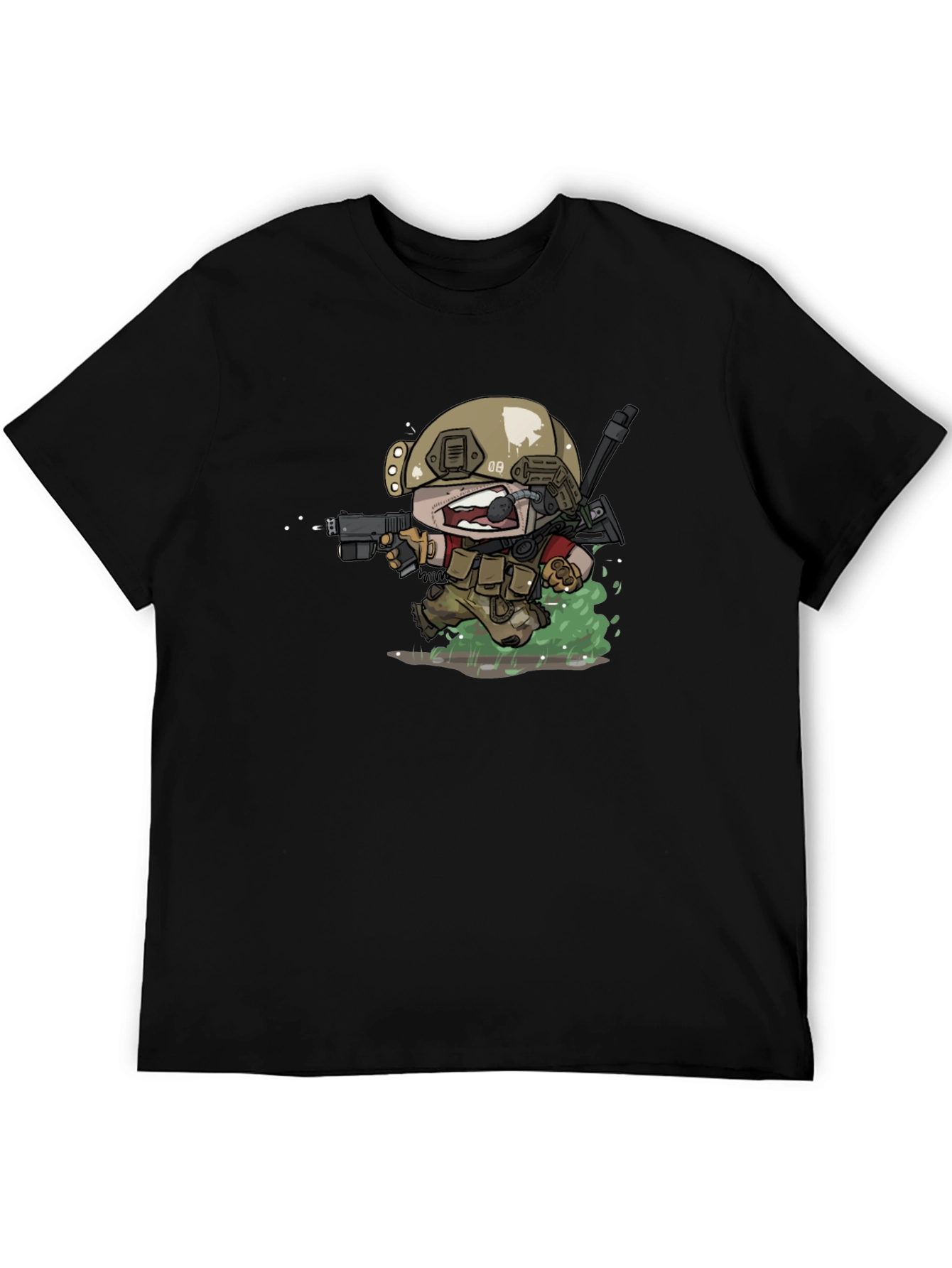 Cartoon Soldier Graphic T-Shirt