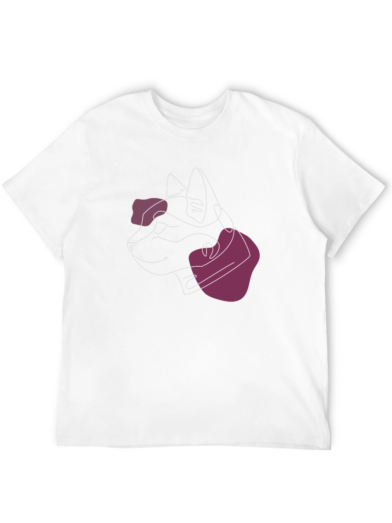 Abstract Cat Line Art Black T-Shirt