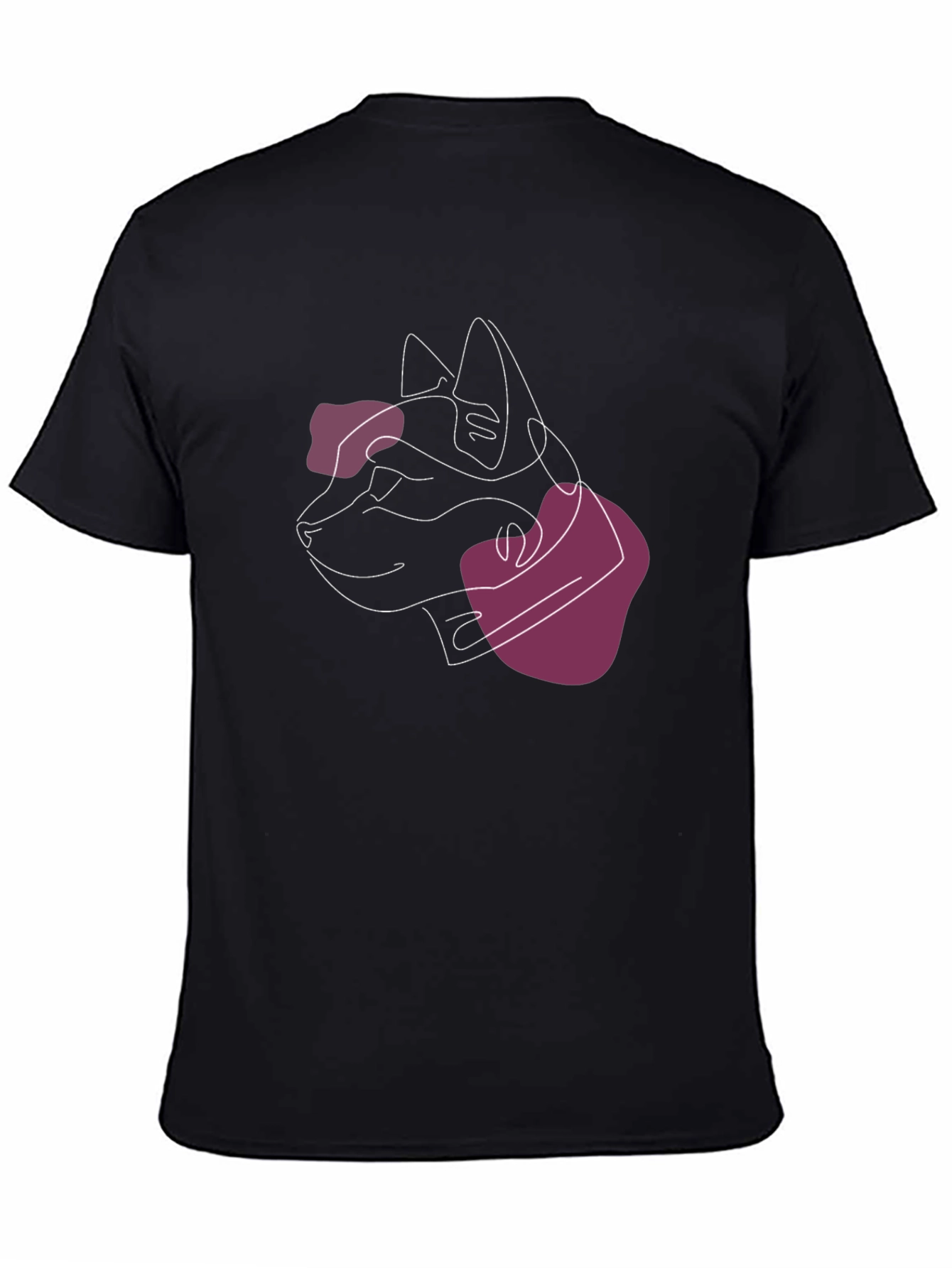 Abstract Cat Line Art Black T-Shirt