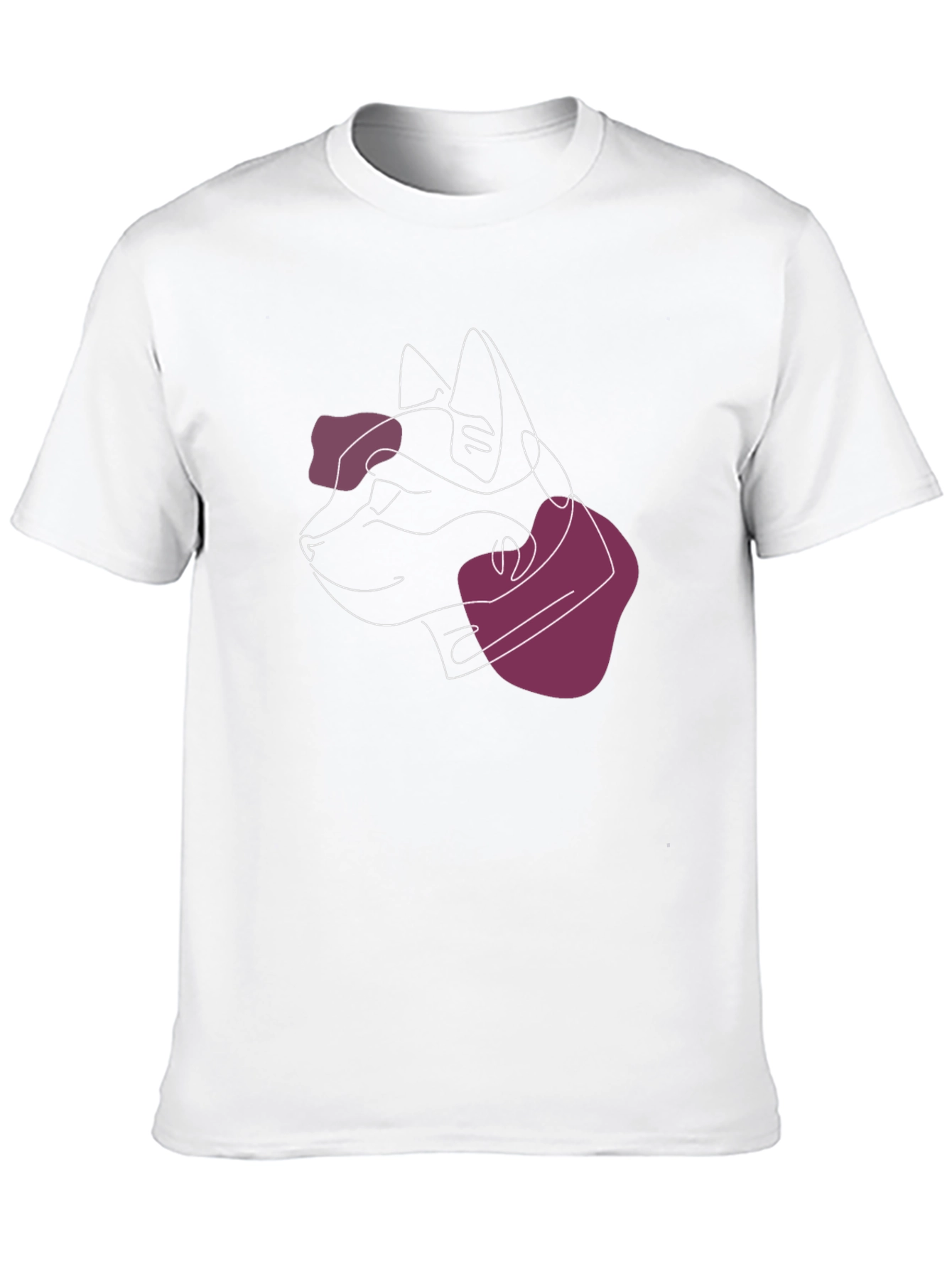 Abstract Cat Line Art Black T-Shirt