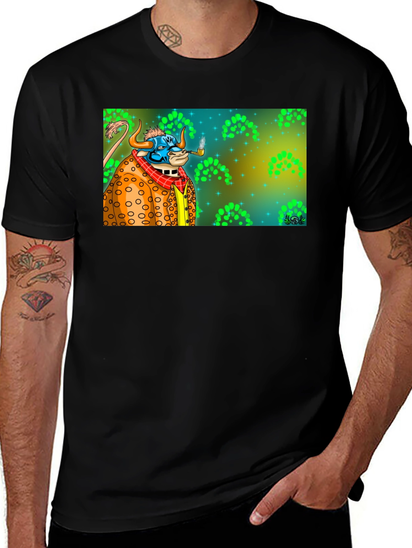 Smoking Bull Graphic Tee - Mens Black T-Shirt