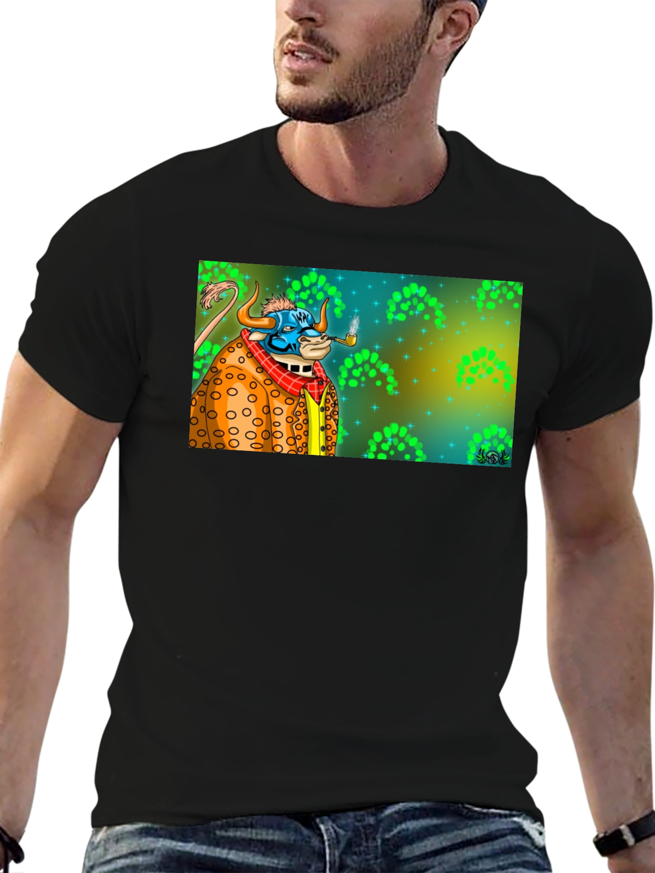 Smoking Bull Graphic Tee - Mens Black T-Shirt