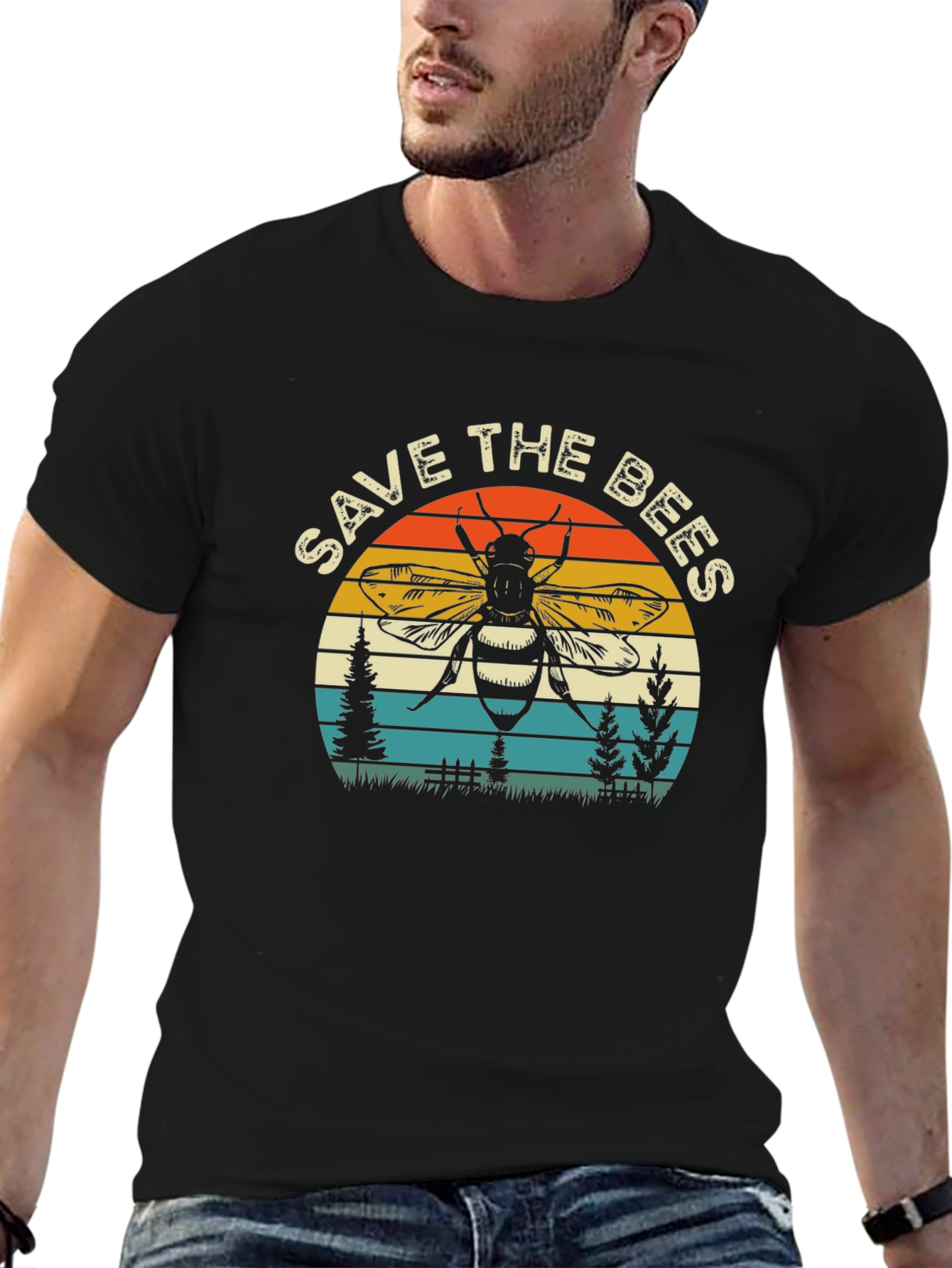 Save the Bees Graphic T-Shirt - Eco Friendly Design