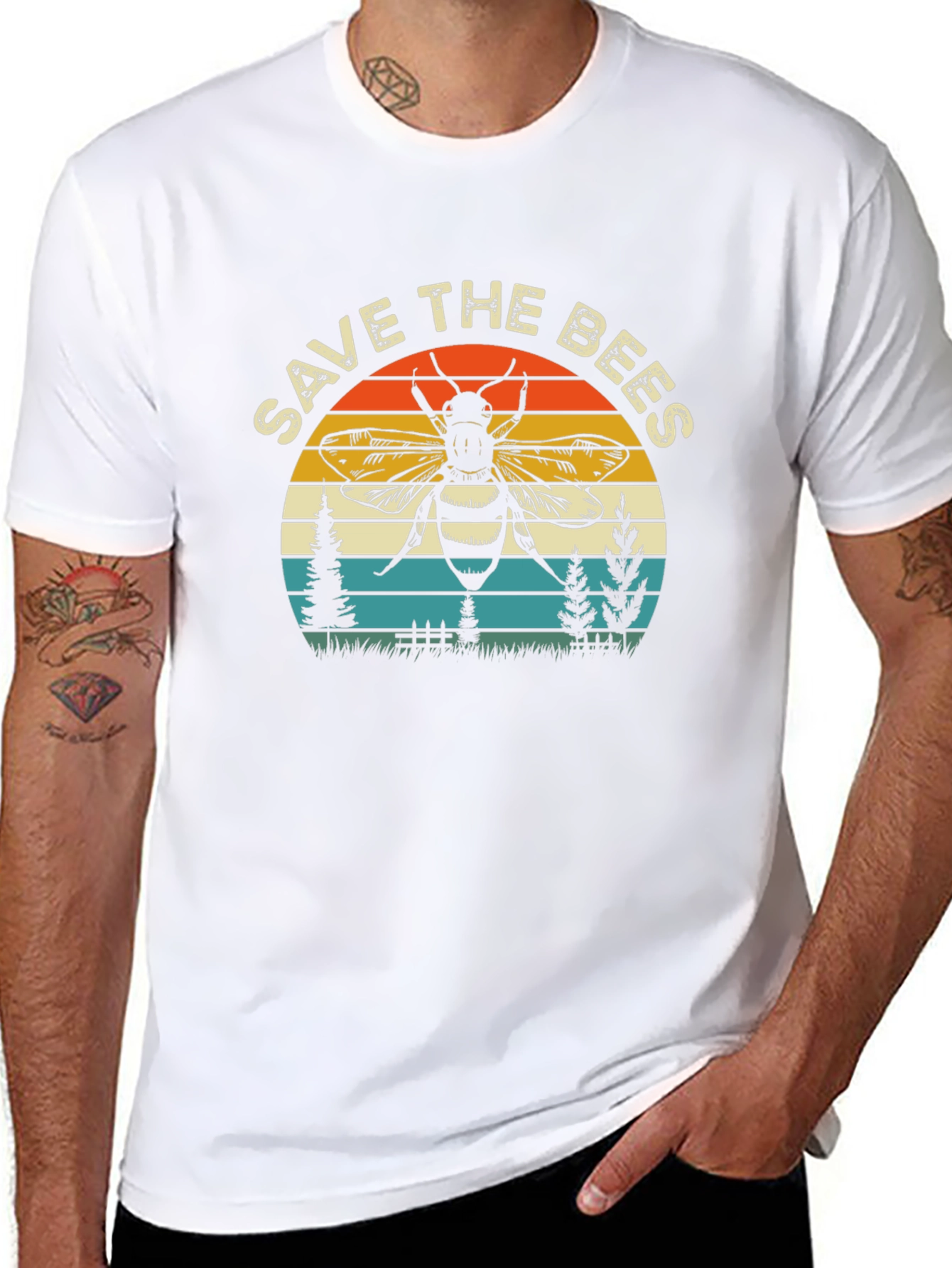 Save the Bees Graphic T-Shirt - Eco Friendly Design