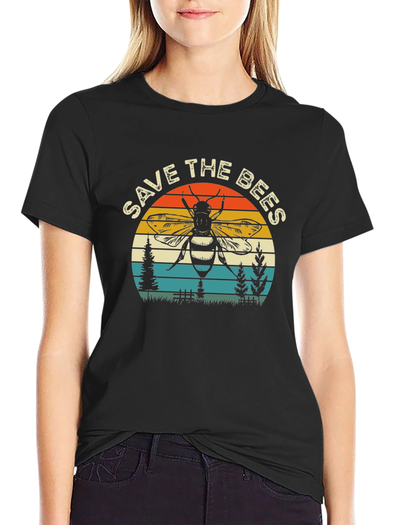 Save the Bees Graphic T-Shirt - Eco Friendly Design